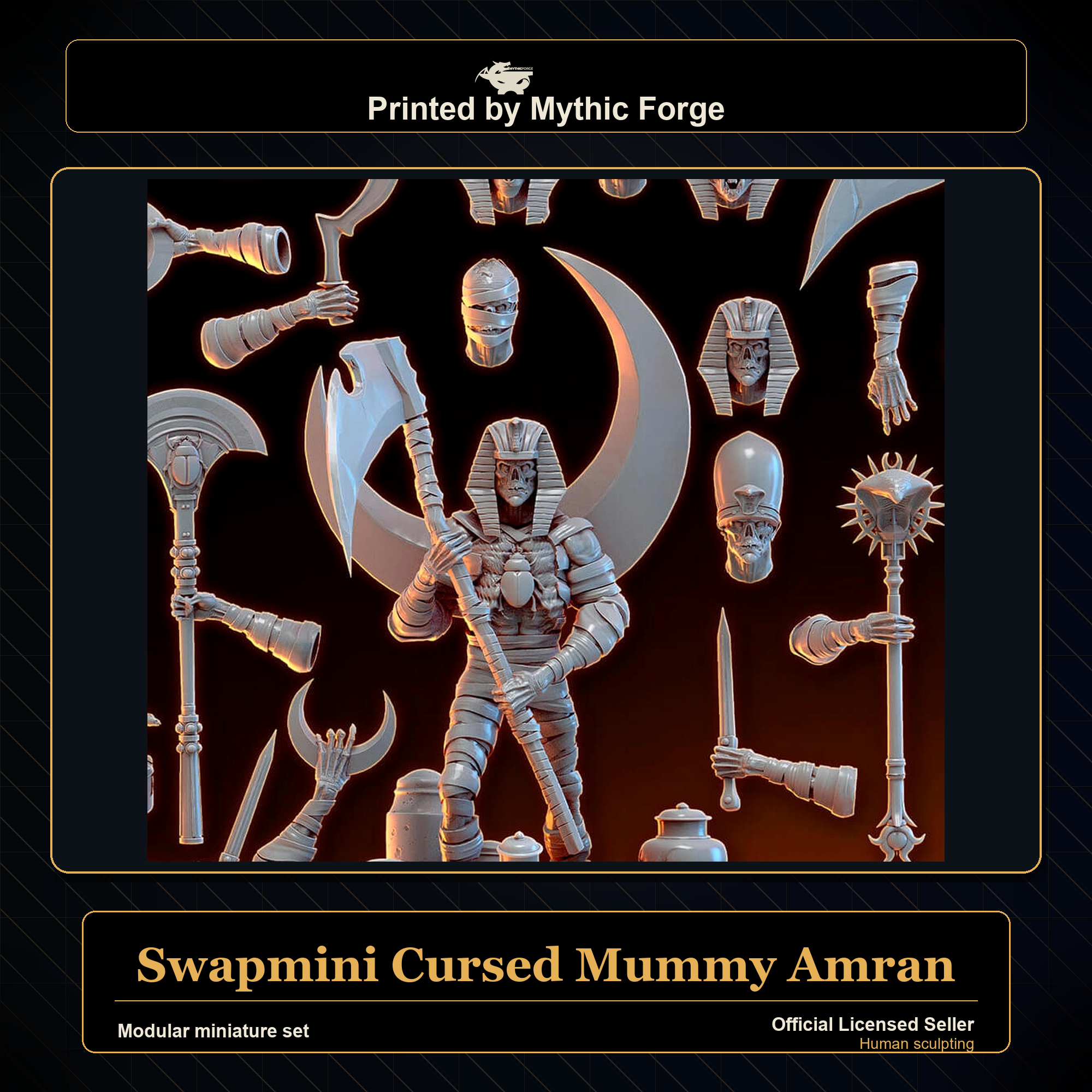 Modular RPG - Swapmini Cursed Mummy - Amran - Bundle modular miniature modular miniature set printed by Mythic Forge
