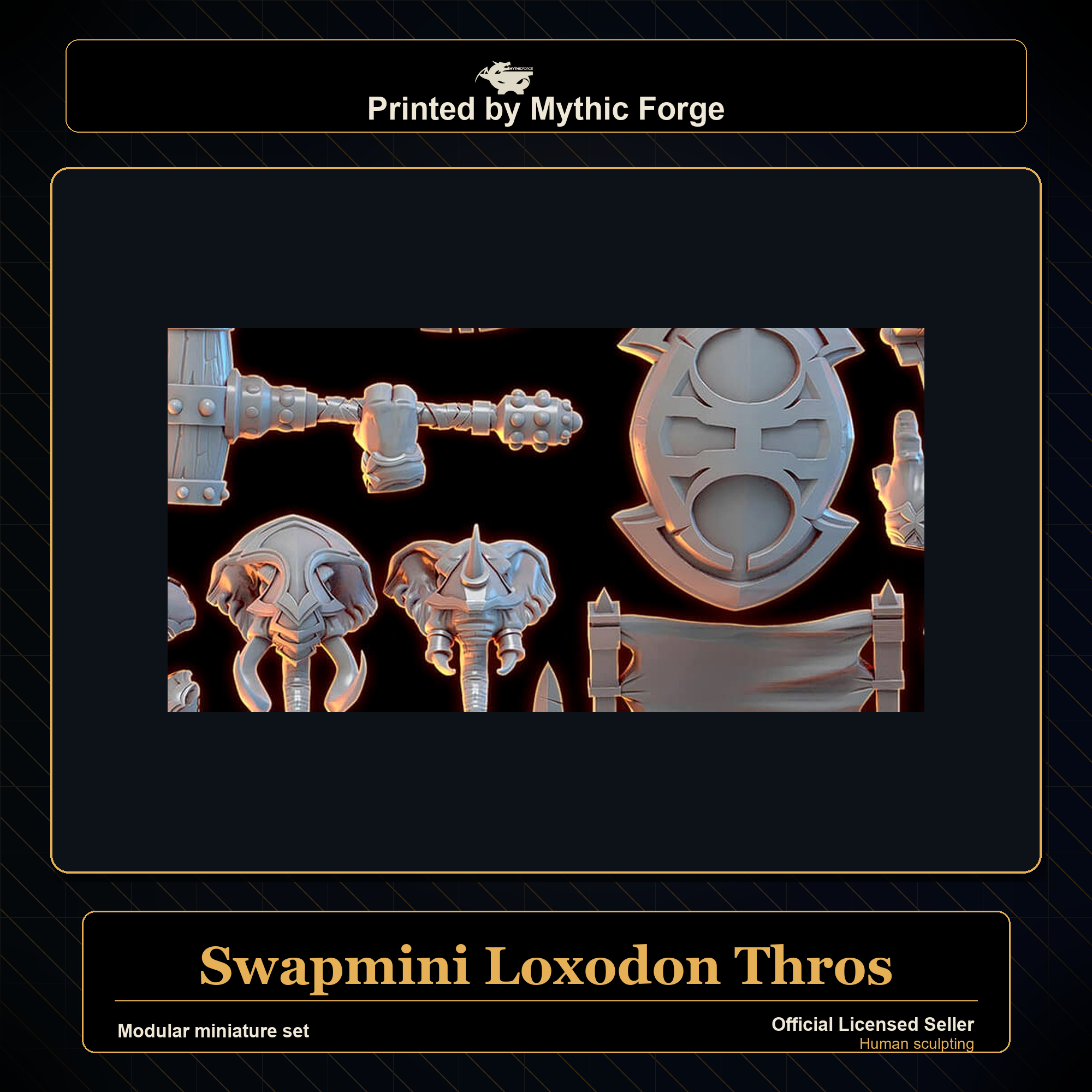 Modular RPG - Swapmini Loxodon - Thros - Bundle modular miniature modular miniature set printed by Mythic Forge