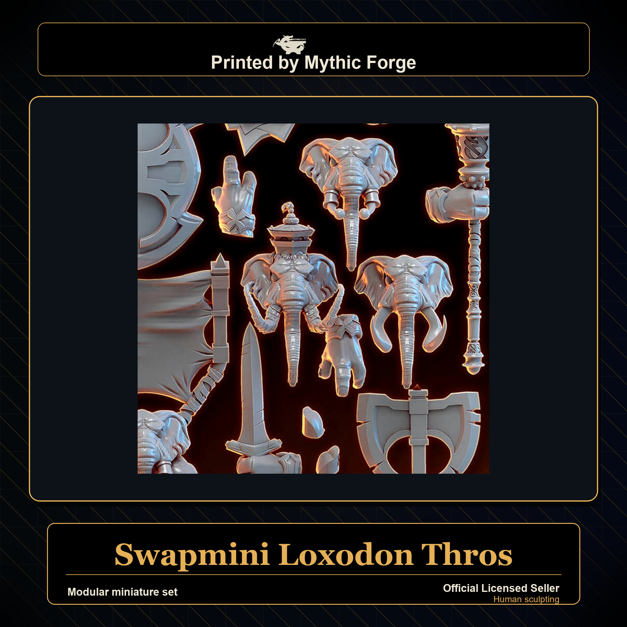 Modular RPG - Swapmini Loxodon - Thros - Bundle modular miniature modular miniature set printed by Mythic Forge