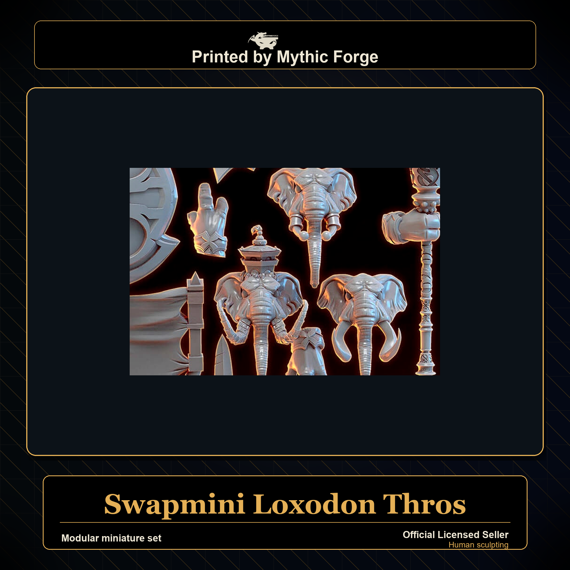 Modular RPG - Swapmini Loxodon - Thros - Bundle modular miniature modular miniature set printed by Mythic Forge