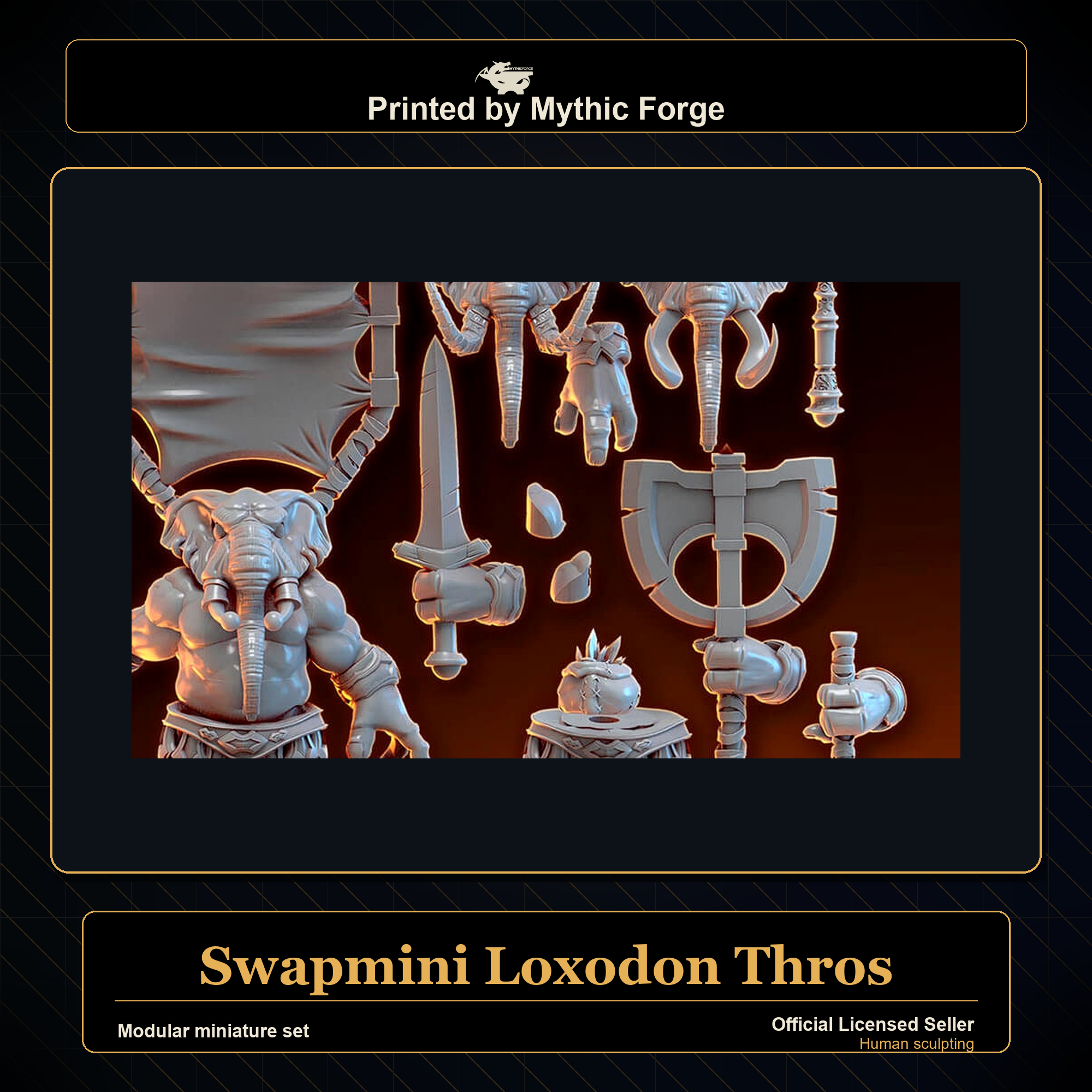 Modular RPG - Swapmini Loxodon - Thros - Bundle modular miniature modular miniature set printed by Mythic Forge