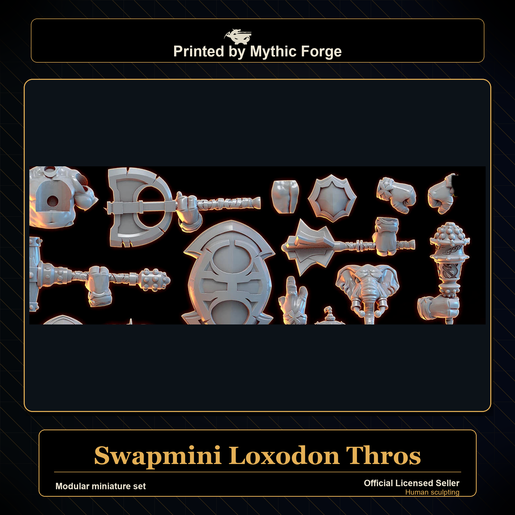 Modular RPG - Swapmini Loxodon - Thros - Bundle modular miniature modular miniature set printed by Mythic Forge