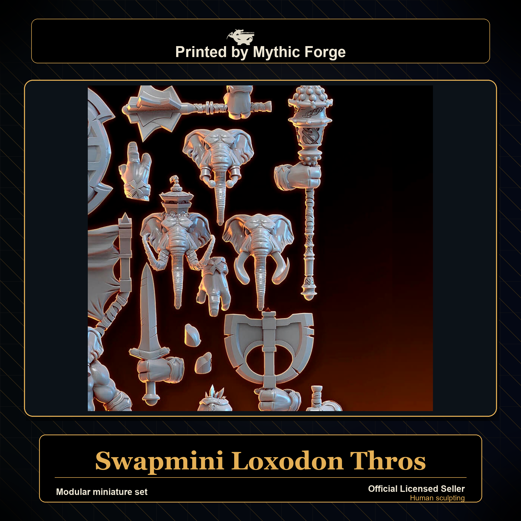 Modular RPG - Swapmini Loxodon - Thros - Bundle modular miniature modular miniature set printed by Mythic Forge