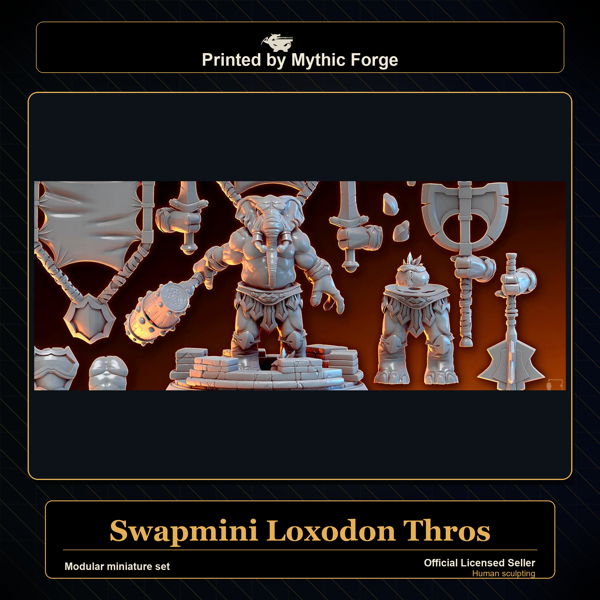 Modular RPG - Swapmini Loxodon - Thros - Bundle modular miniature modular miniature set printed by Mythic Forge