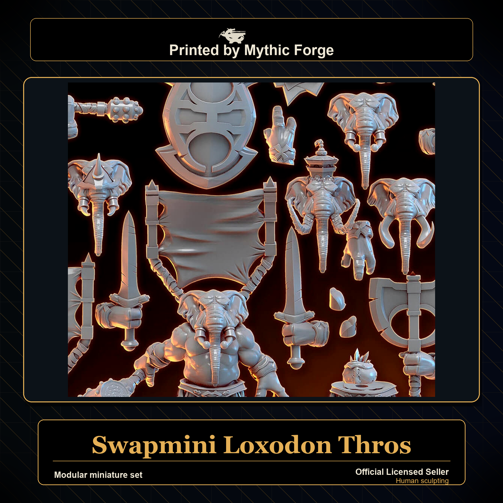 Modular RPG - Swapmini Loxodon - Thros - Bundle modular miniature modular miniature set printed by Mythic Forge