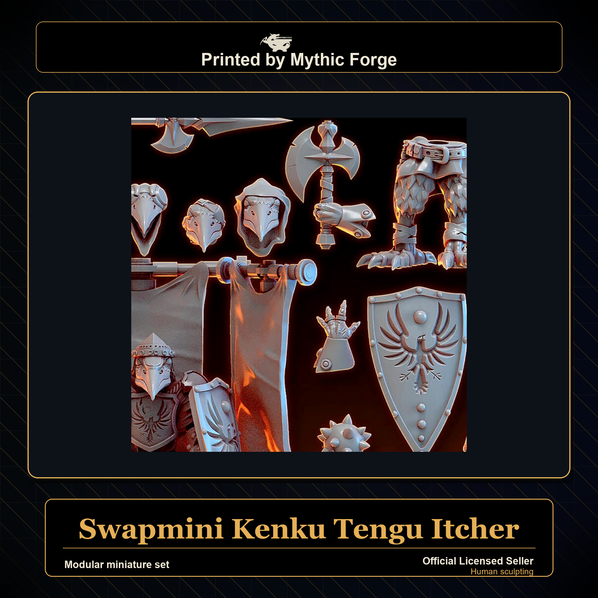 Modular RPG - Swapmini Kenku Tengu - Itcher - Bundle modular miniature modular miniature set printed by Mythic Forge