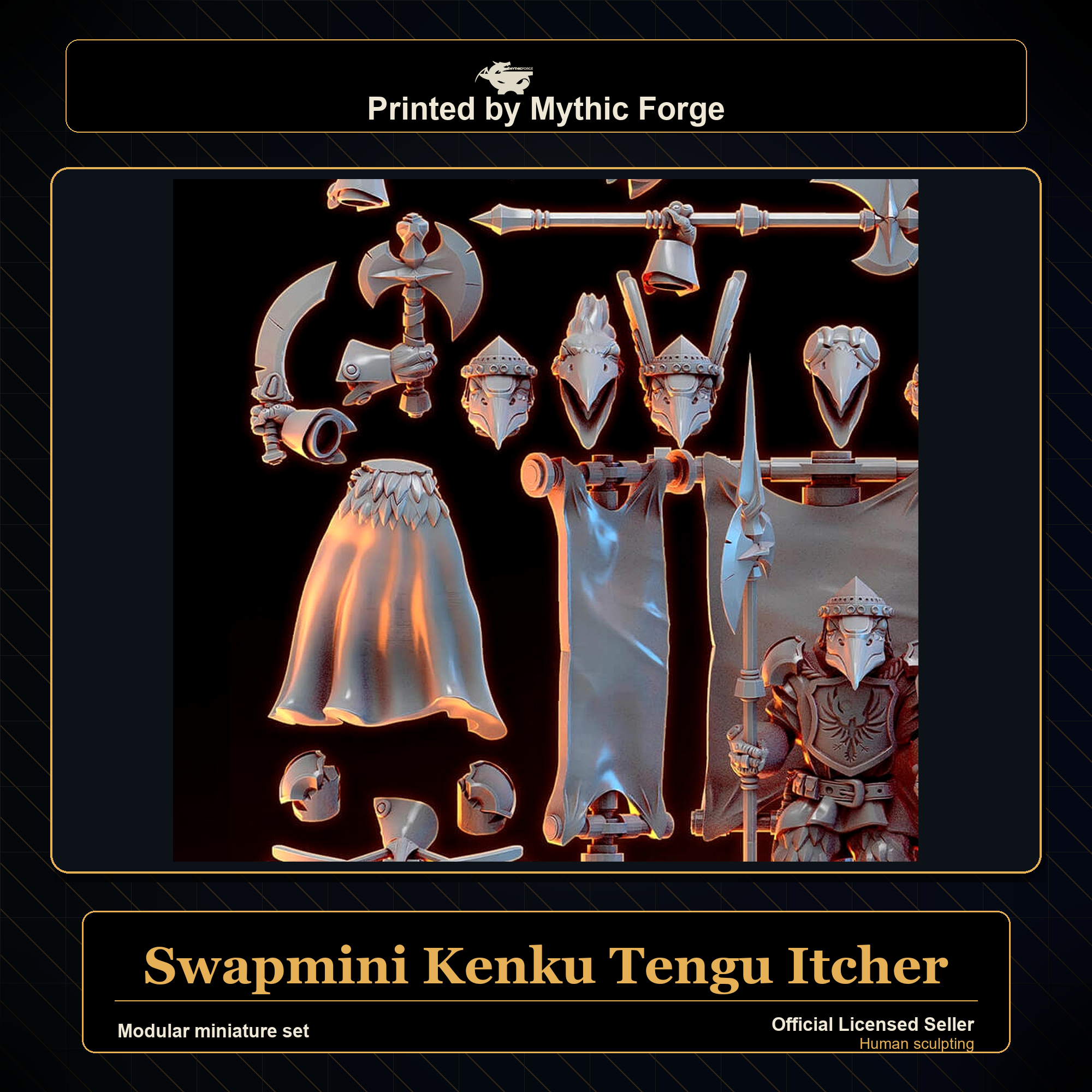 Modular RPG - Swapmini Kenku Tengu - Itcher - Bundle modular miniature modular miniature set printed by Mythic Forge