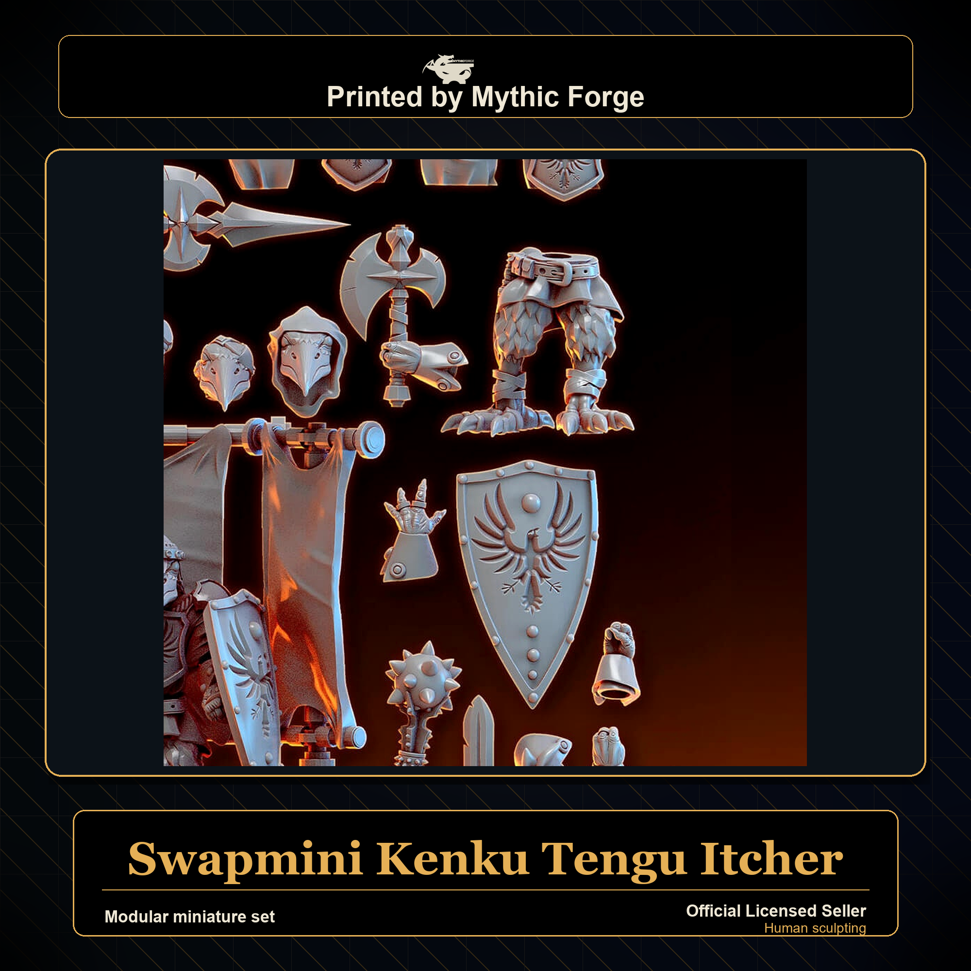 Modular RPG - Swapmini Kenku Tengu - Itcher - Bundle modular miniature modular miniature set printed by Mythic Forge