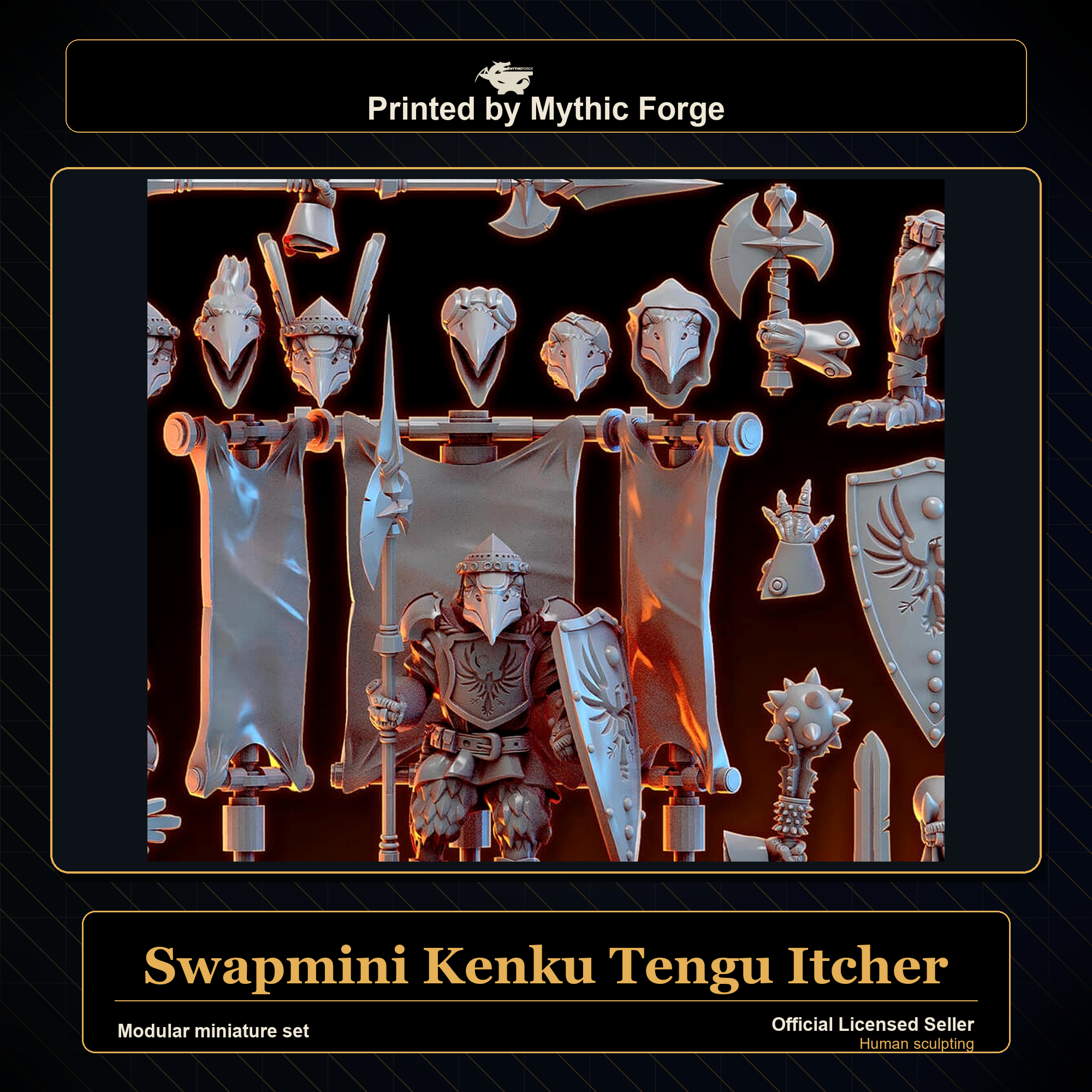 Modular RPG - Swapmini Kenku Tengu - Itcher - Bundle modular miniature modular miniature set printed by Mythic Forge