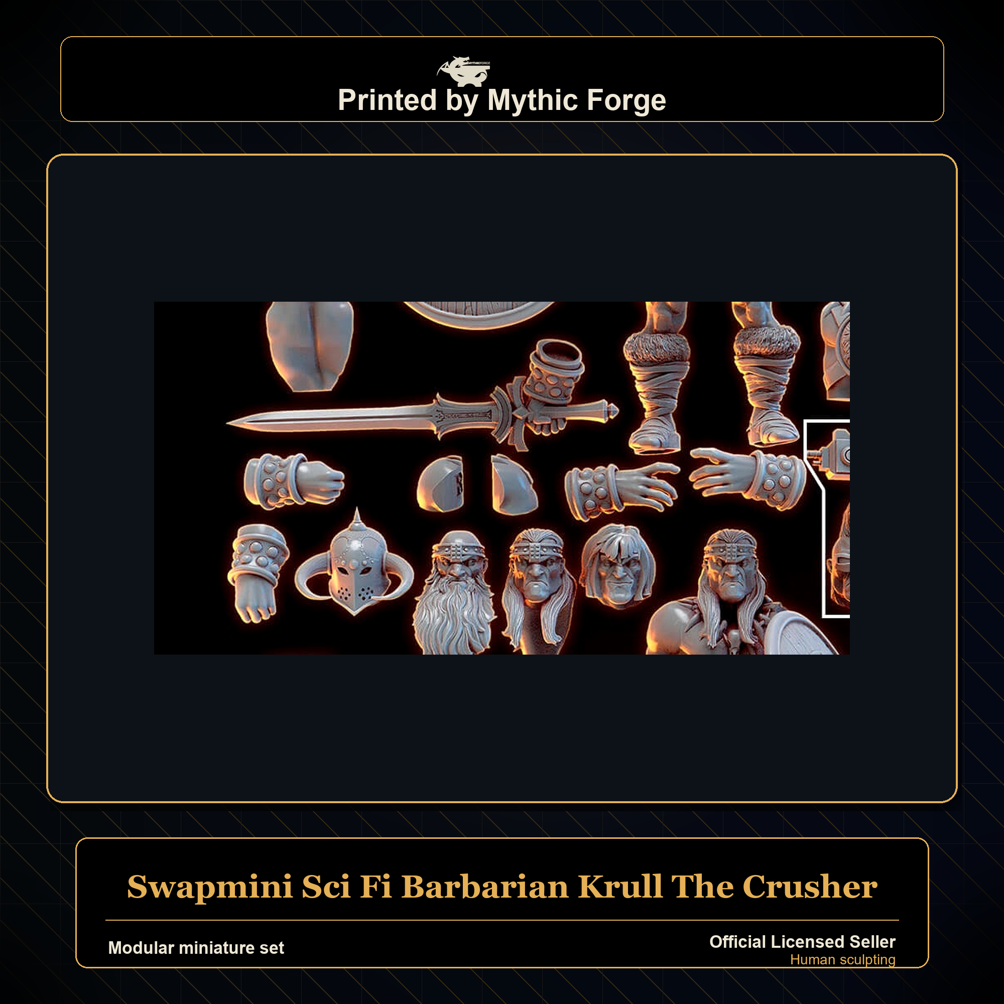 Modular RPG - Swapmini Sci Fi Barbarian - Krull The Crusher - Bundle modular miniature modular miniature set printed by Mythic Forge