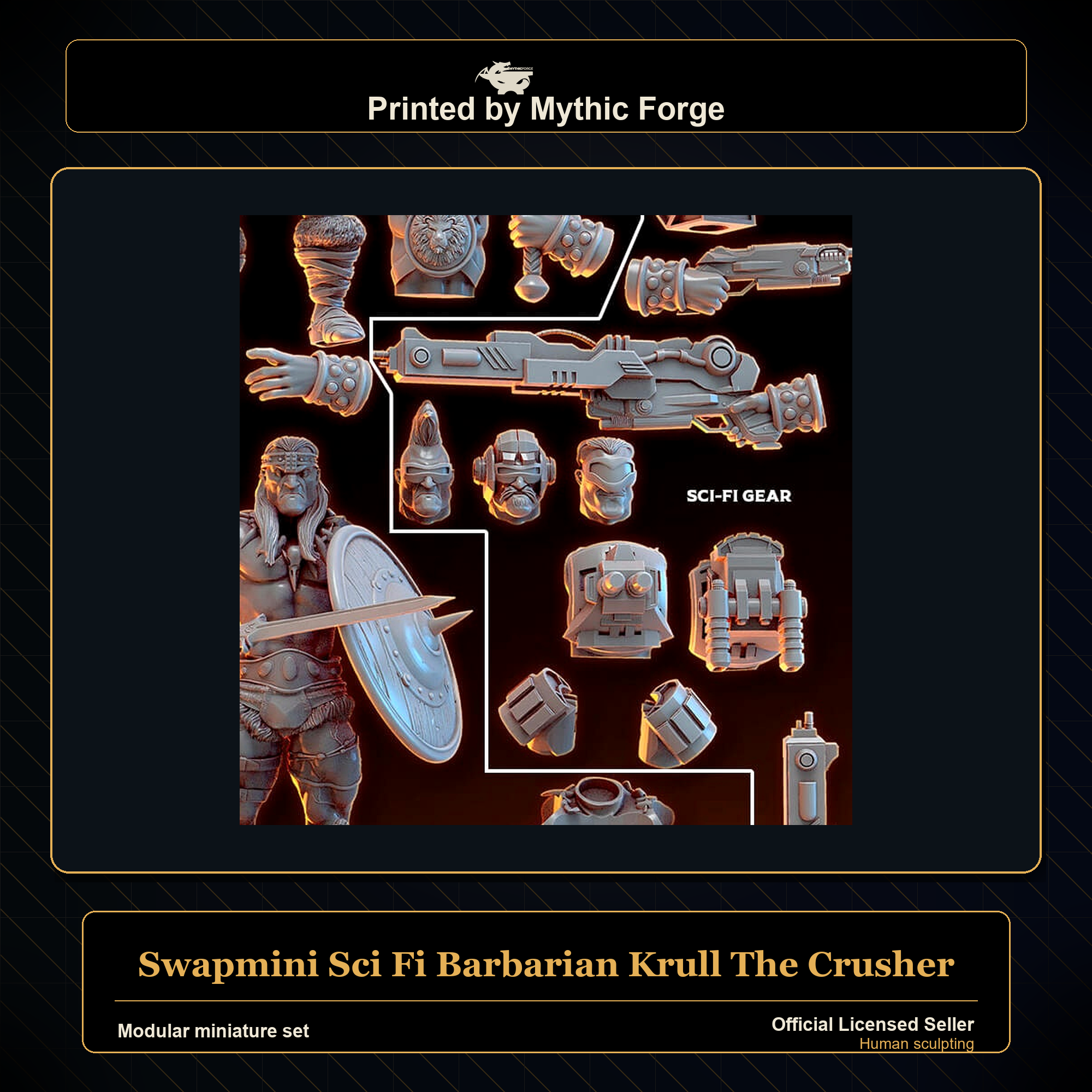 Modular RPG - Swapmini Sci Fi Barbarian - Krull The Crusher - Bundle modular miniature modular miniature set printed by Mythic Forge