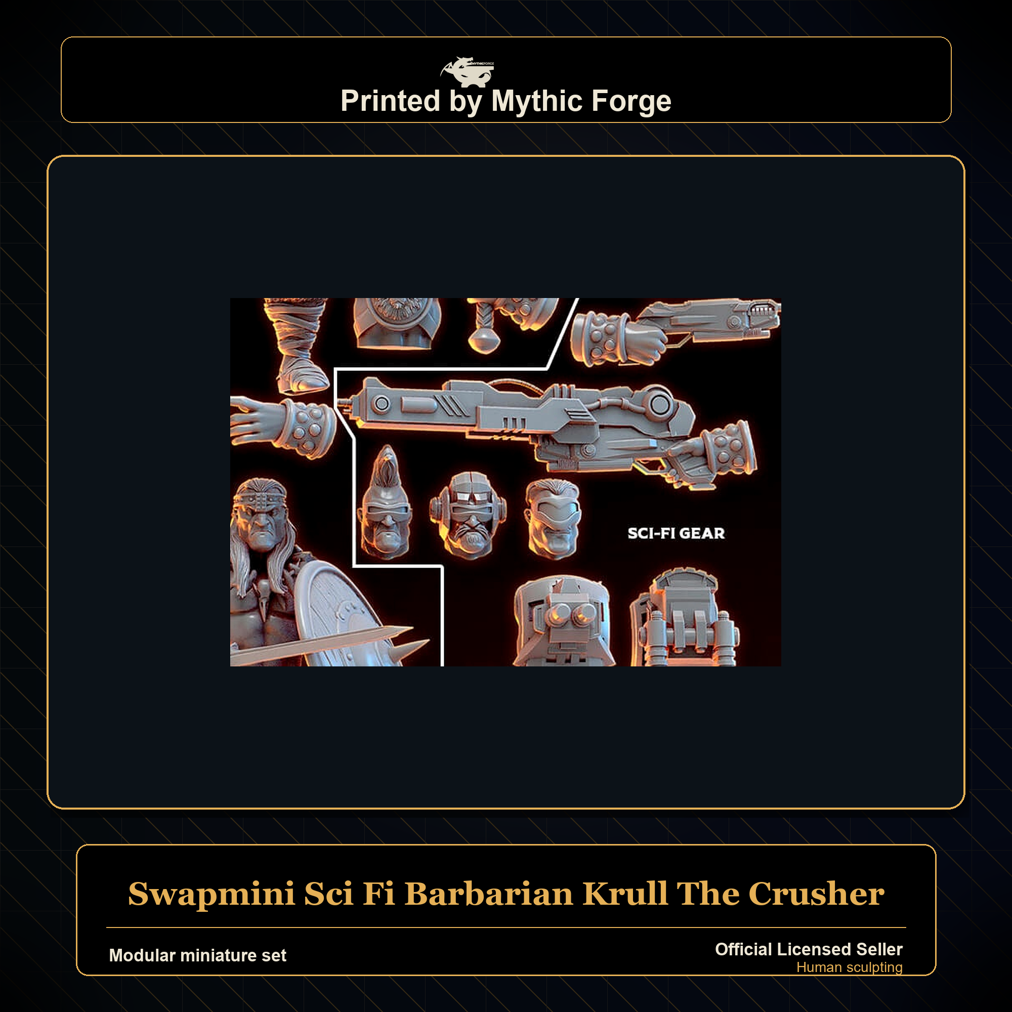 Modular RPG - Swapmini Sci Fi Barbarian - Krull The Crusher - Bundle modular miniature modular miniature set printed by Mythic Forge