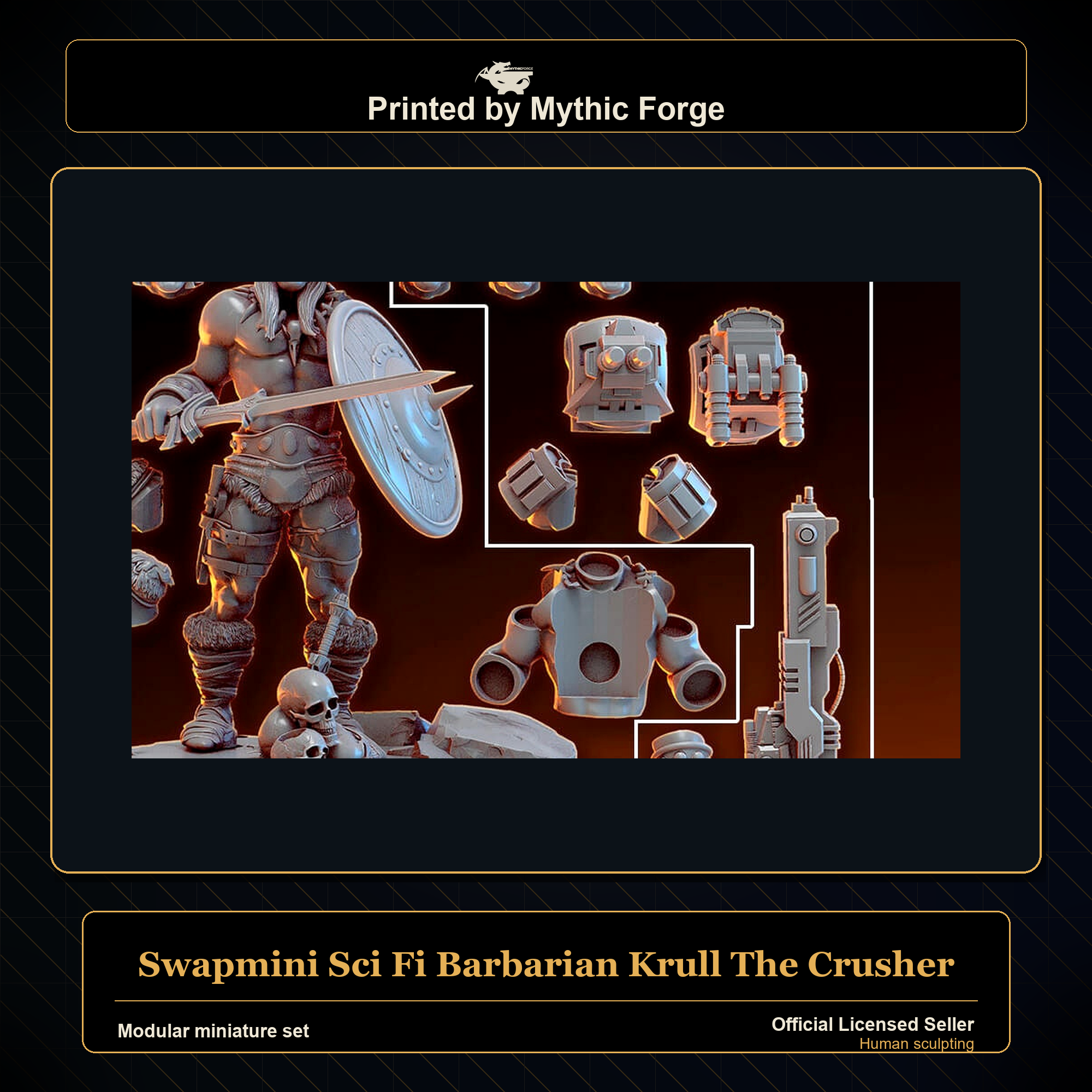 Modular RPG - Swapmini Sci Fi Barbarian - Krull The Crusher - Bundle modular miniature modular miniature set printed by Mythic Forge