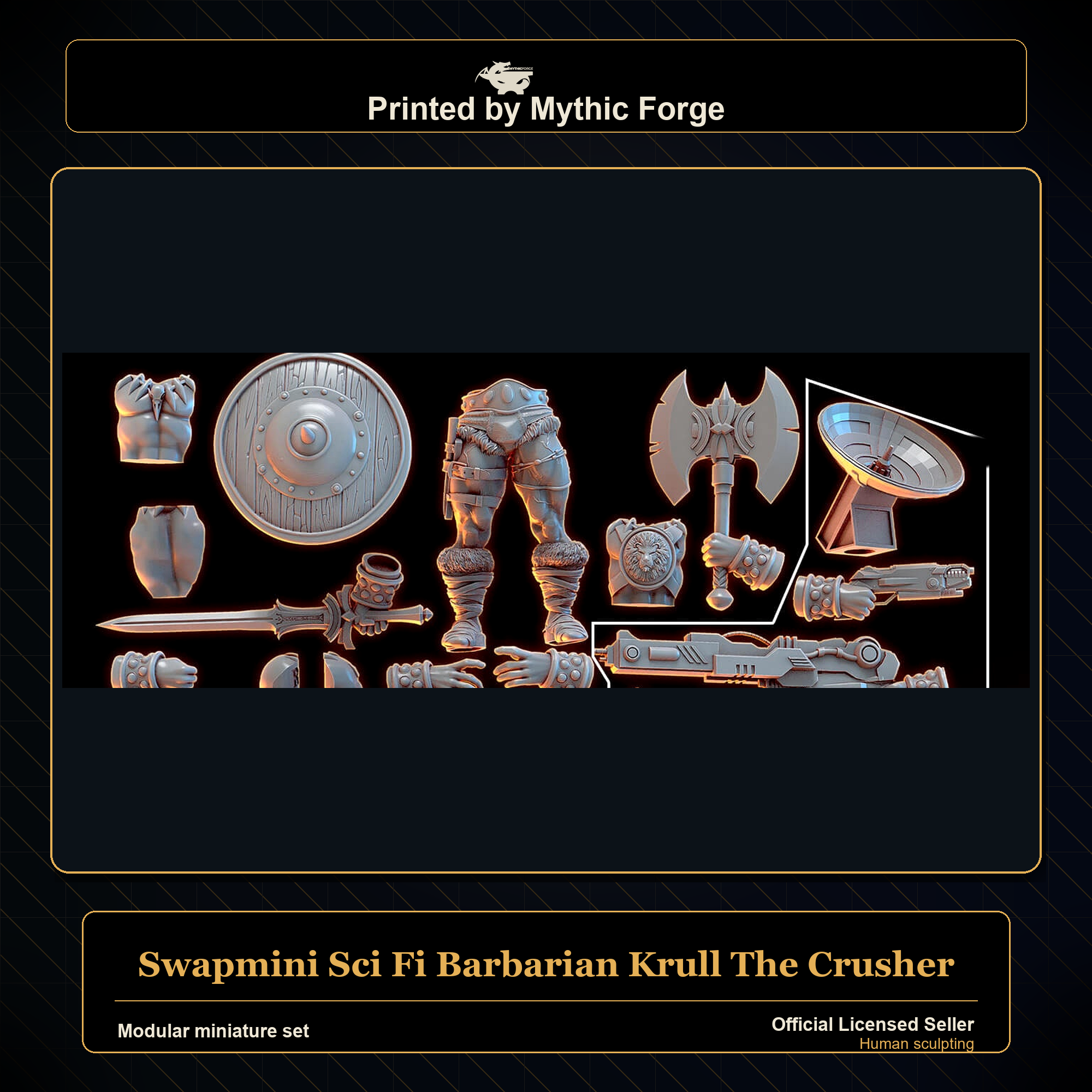 Modular RPG - Swapmini Sci Fi Barbarian - Krull The Crusher - Bundle modular miniature modular miniature set printed by Mythic Forge