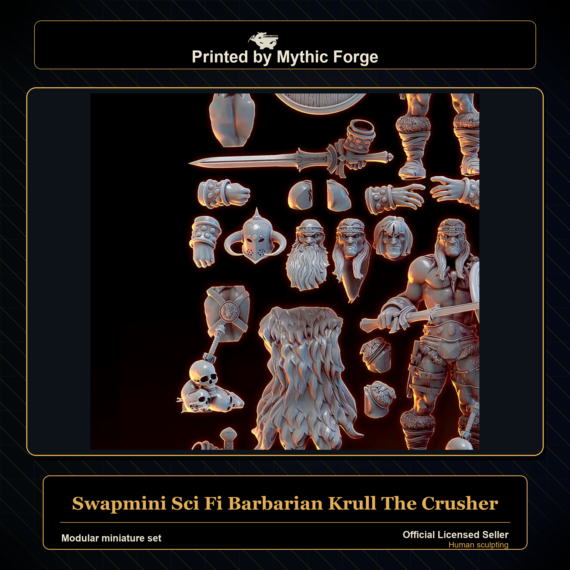 Modular RPG - Swapmini Sci Fi Barbarian - Krull The Crusher - Bundle modular miniature modular miniature set printed by Mythic Forge
