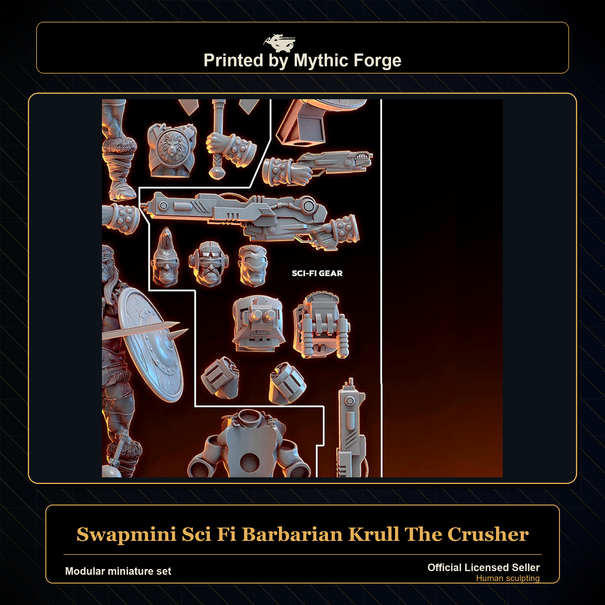Modular RPG - Swapmini Sci Fi Barbarian - Krull The Crusher - Bundle modular miniature modular miniature set printed by Mythic Forge