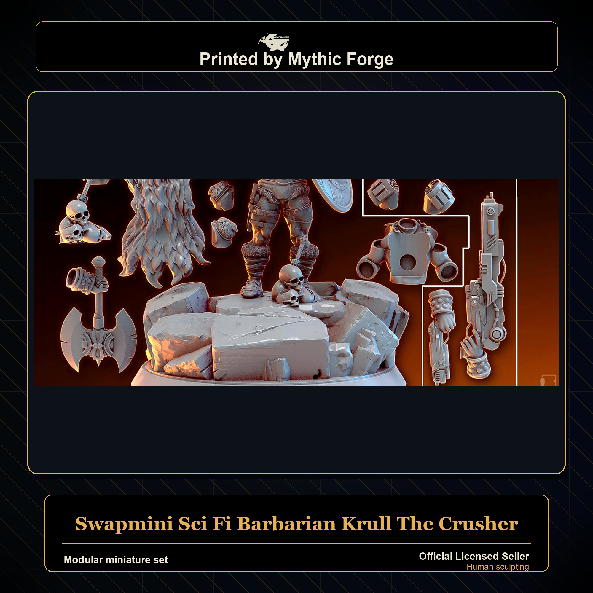Modular RPG - Swapmini Sci Fi Barbarian - Krull The Crusher - Bundle modular miniature modular miniature set printed by Mythic Forge