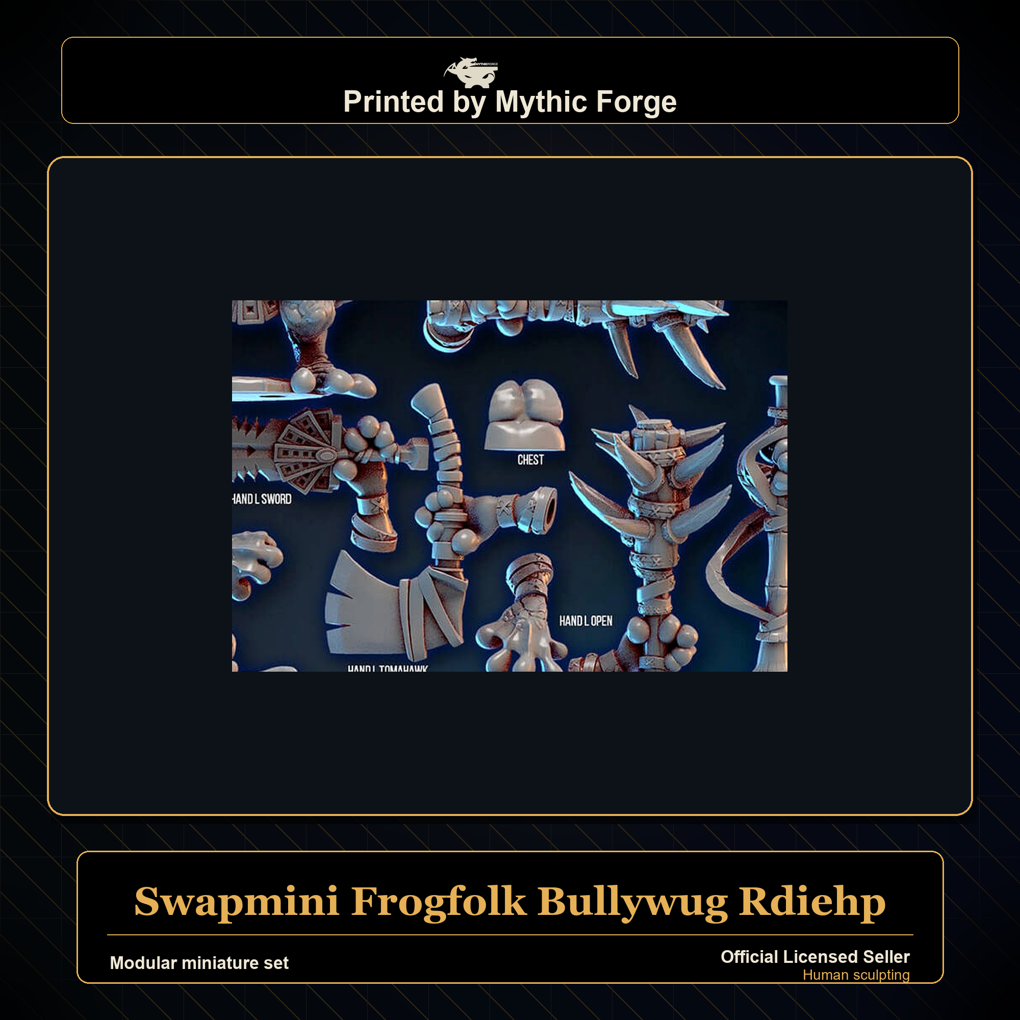 Modular RPG - Swapmini Frogfolk Bullywug - Rdiehp - Bundle modular miniature modular miniature set printed by Mythic Forge
