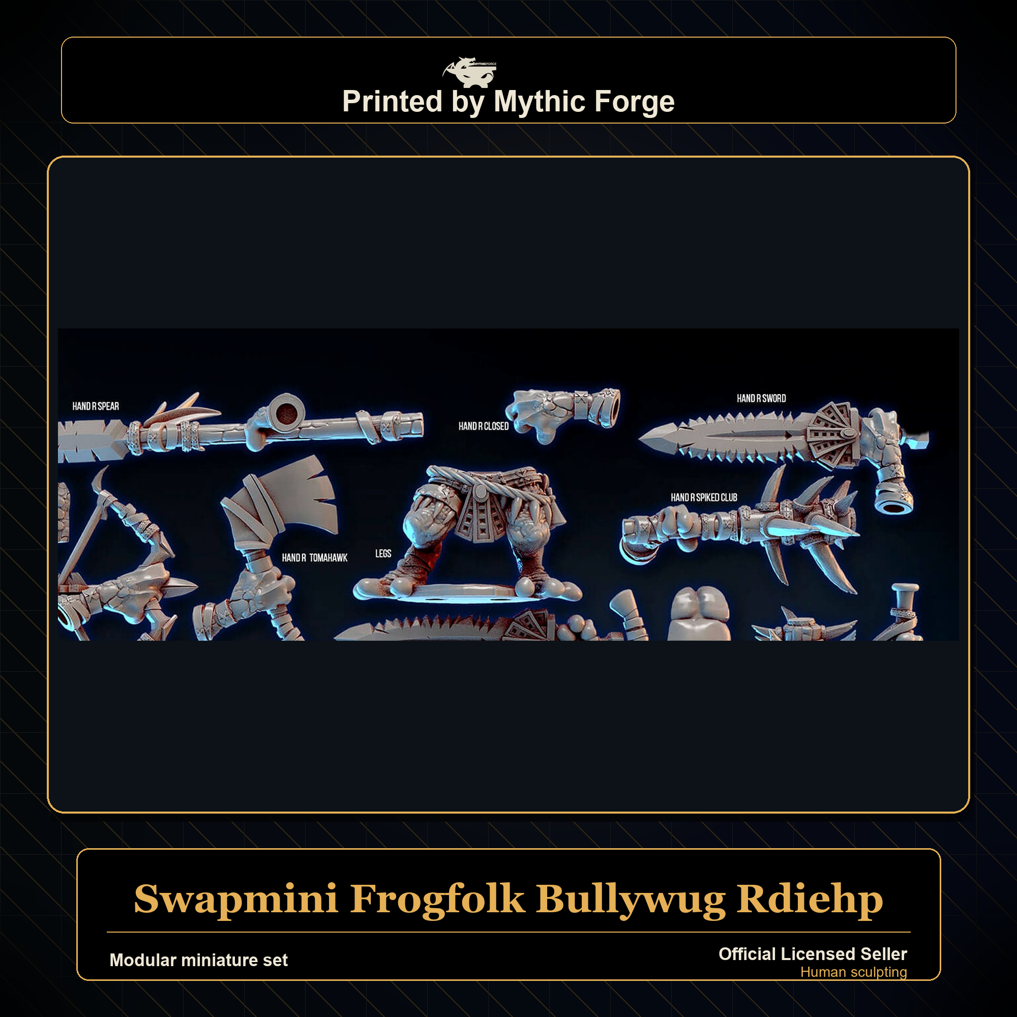 Modular RPG - Swapmini Frogfolk Bullywug - Rdiehp - Bundle modular miniature modular miniature set printed by Mythic Forge