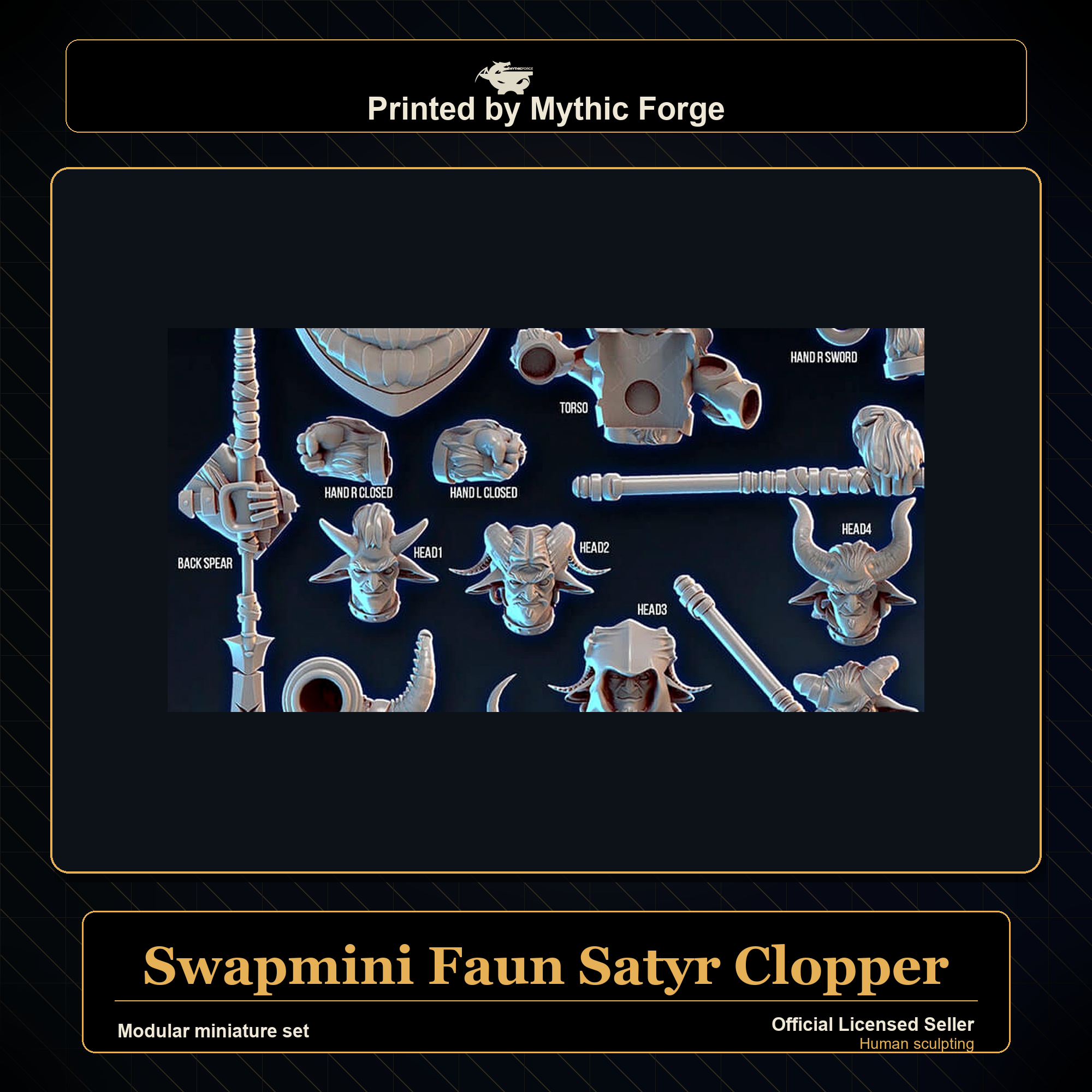 Modular RPG - Swapmini Faun Satyr - Clopper - Bundle modular miniature modular miniature set printed by Mythic Forge