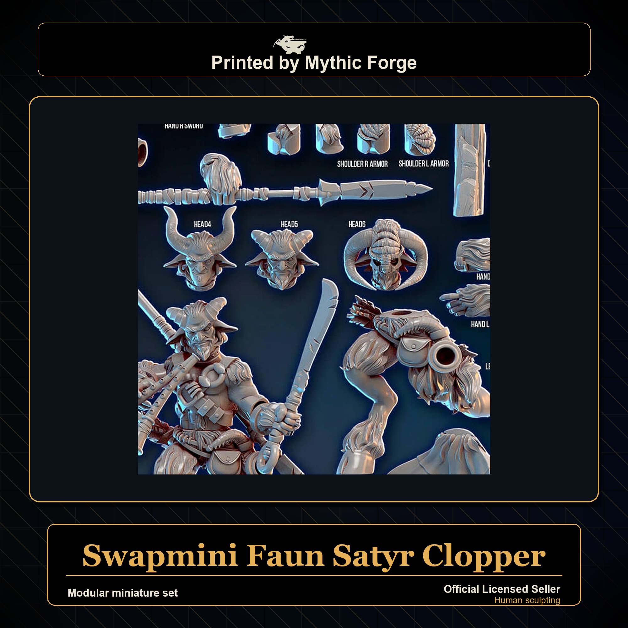 Modular RPG - Swapmini Faun Satyr - Clopper - Bundle modular miniature modular miniature set printed by Mythic Forge