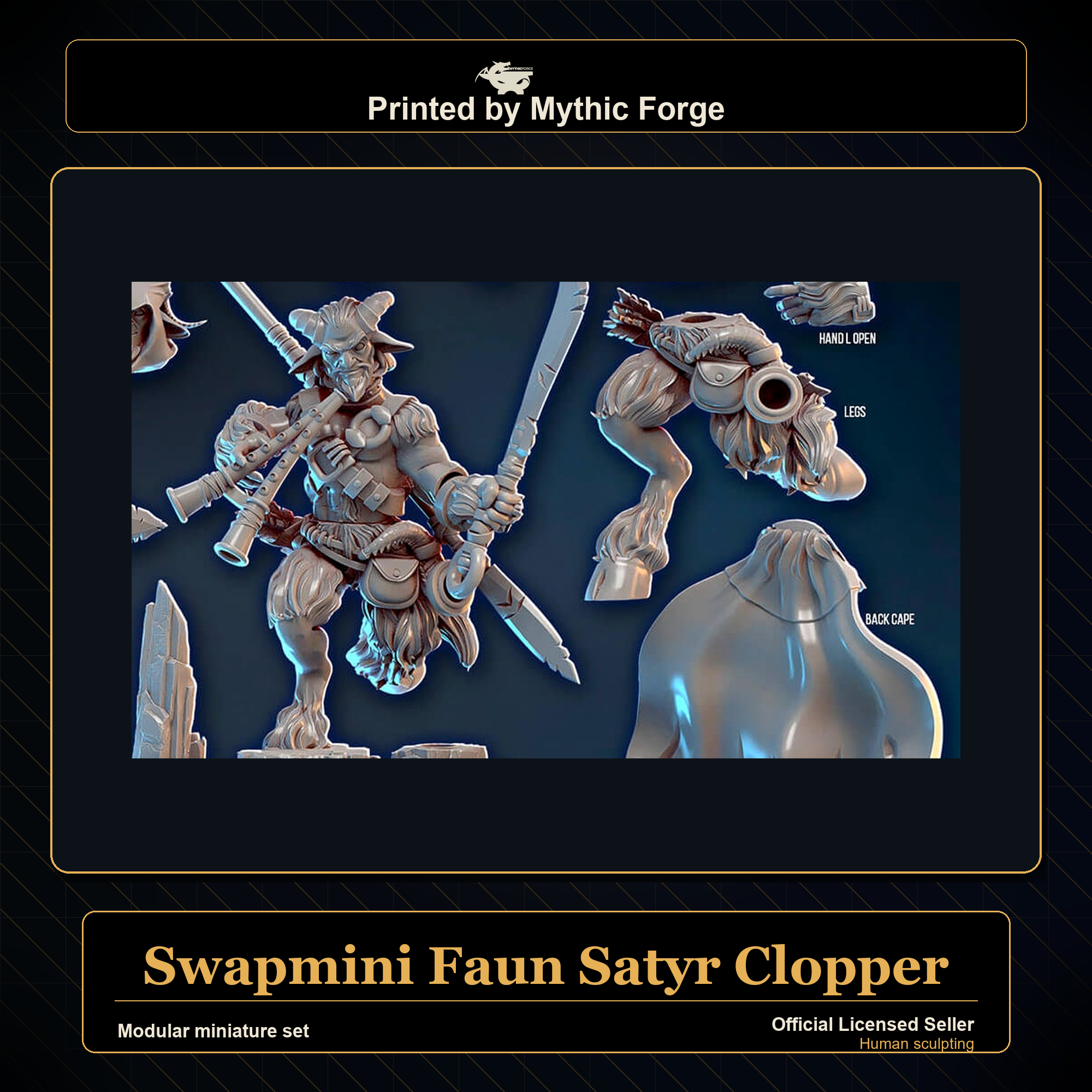 Modular RPG - Swapmini Faun Satyr - Clopper - Bundle modular miniature modular miniature set printed by Mythic Forge