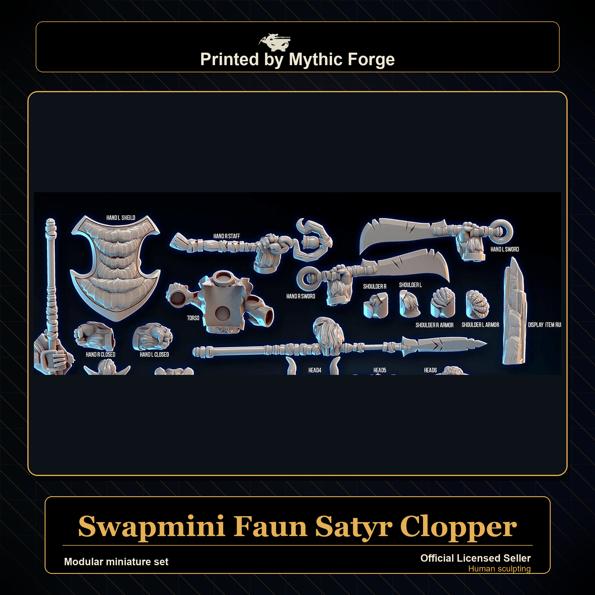 Modular RPG - Swapmini Faun Satyr - Clopper - Bundle modular miniature modular miniature set printed by Mythic Forge