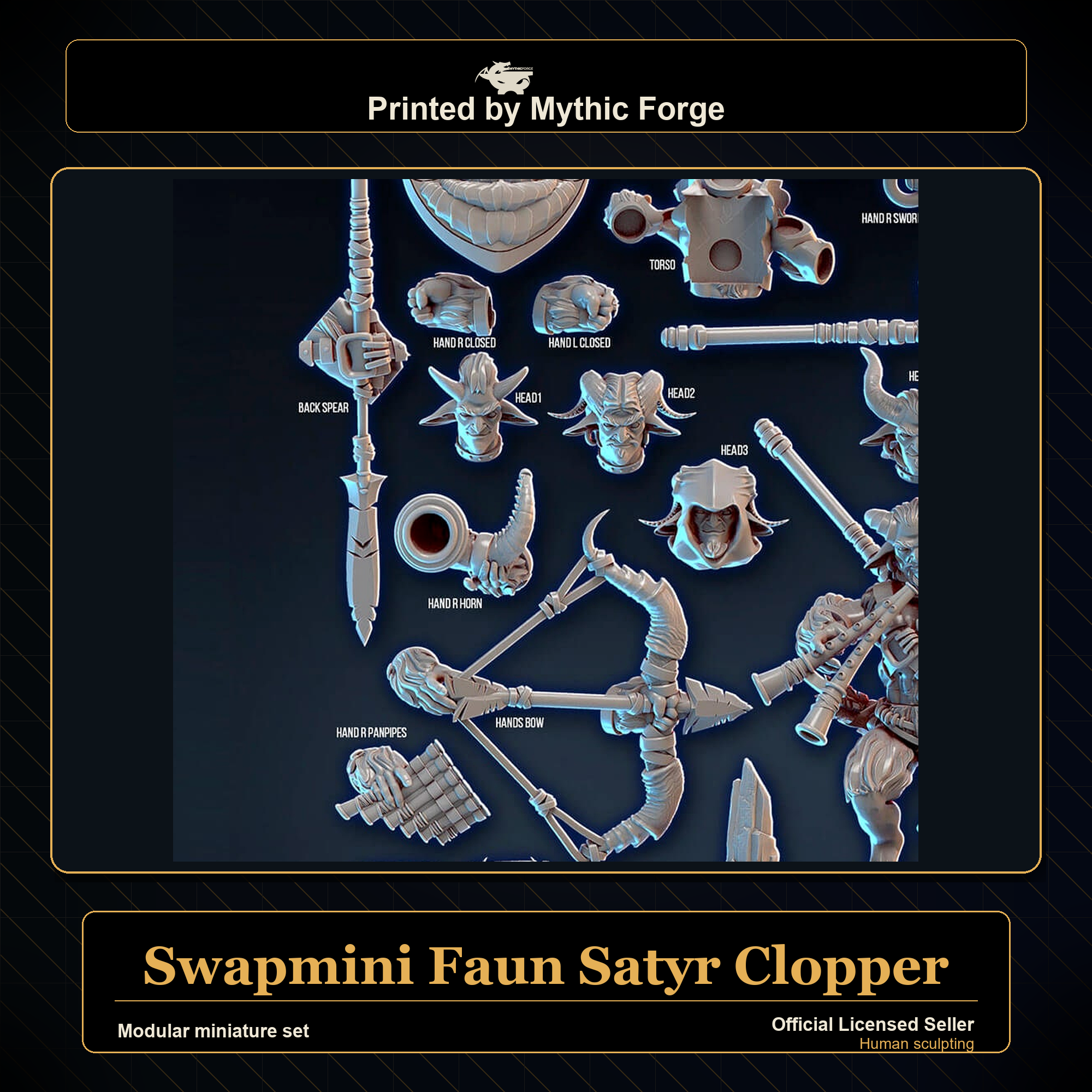 Modular RPG - Swapmini Faun Satyr - Clopper - Bundle modular miniature modular miniature set printed by Mythic Forge