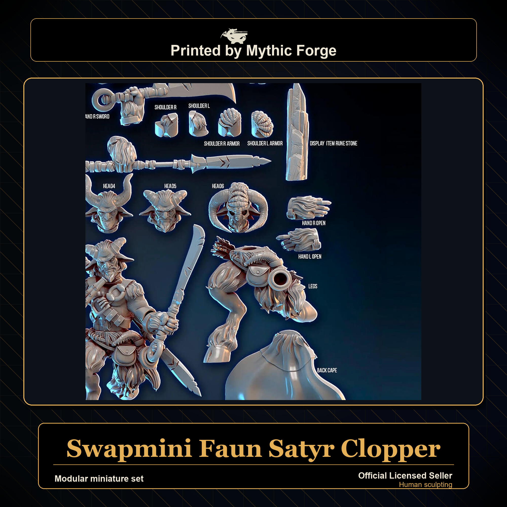 Modular RPG - Swapmini Faun Satyr - Clopper - Bundle modular miniature modular miniature set printed by Mythic Forge