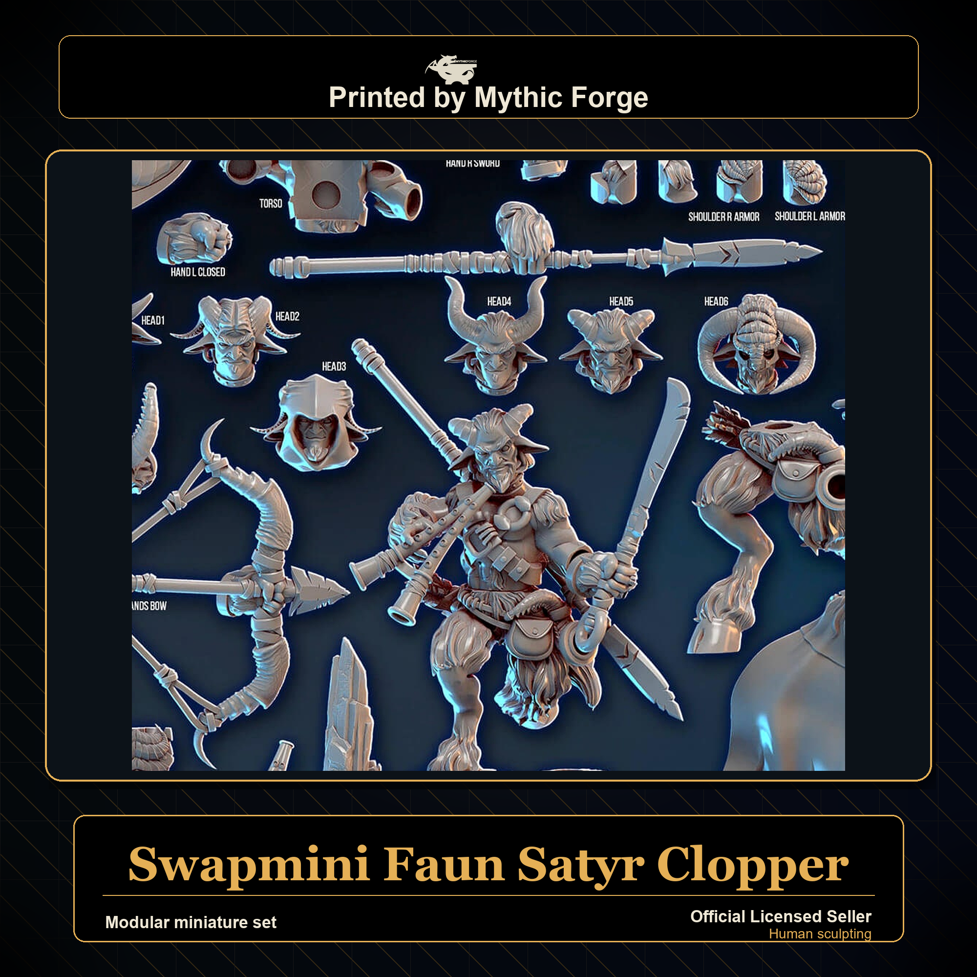 Modular RPG - Swapmini Faun Satyr - Clopper - Bundle modular miniature modular miniature set printed by Mythic Forge