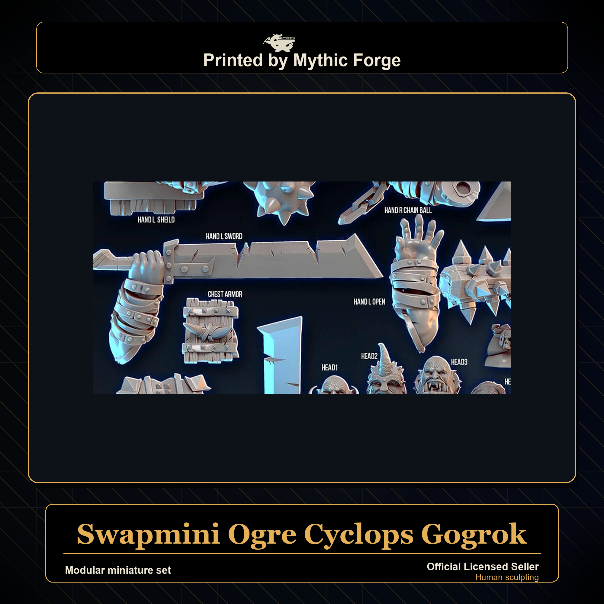 Modular RPG - Swapmini Ogre Cyclops - Gogrok - Bundle modular miniature modular miniature set printed by Mythic Forge