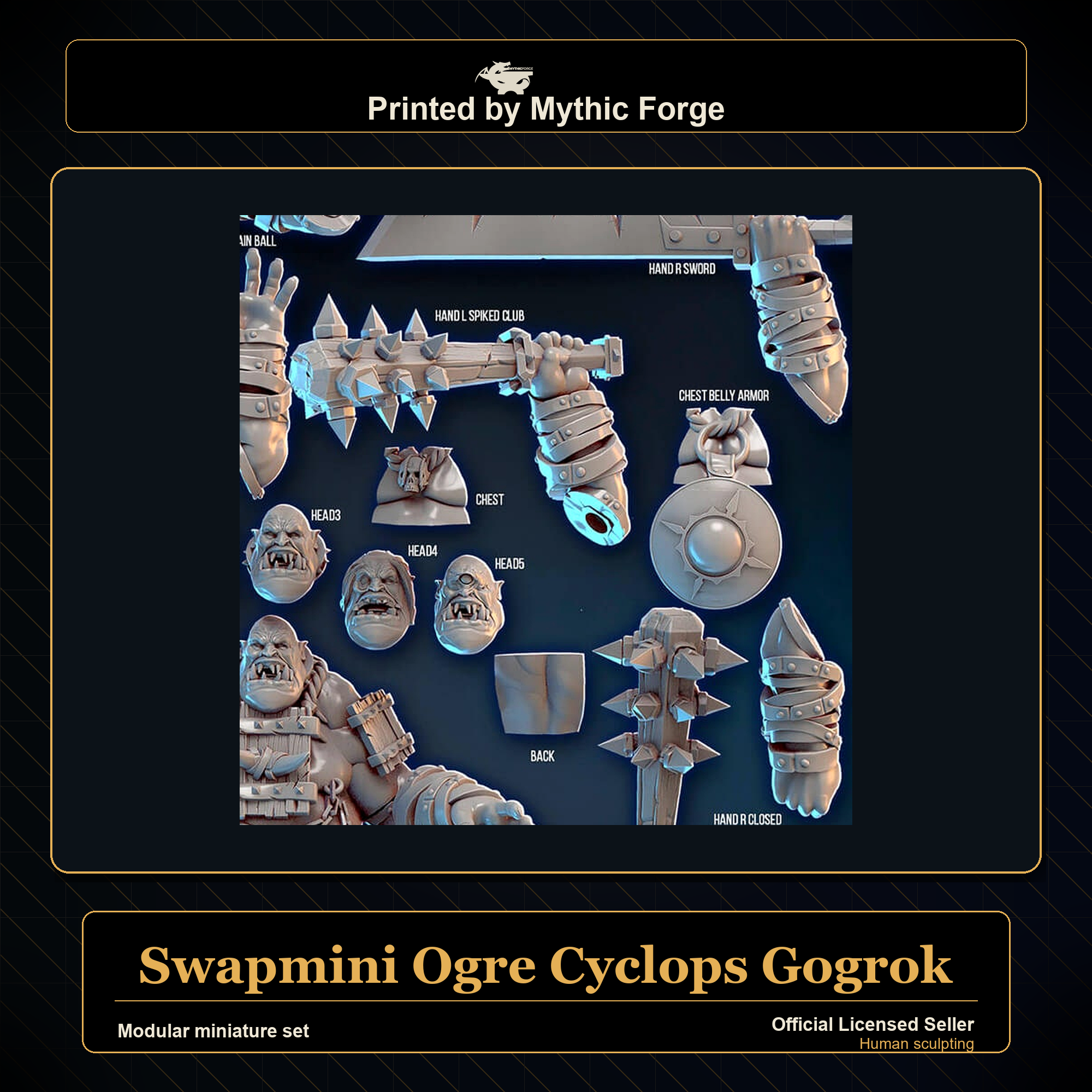 Modular RPG - Swapmini Ogre Cyclops - Gogrok - Bundle modular miniature modular miniature set printed by Mythic Forge