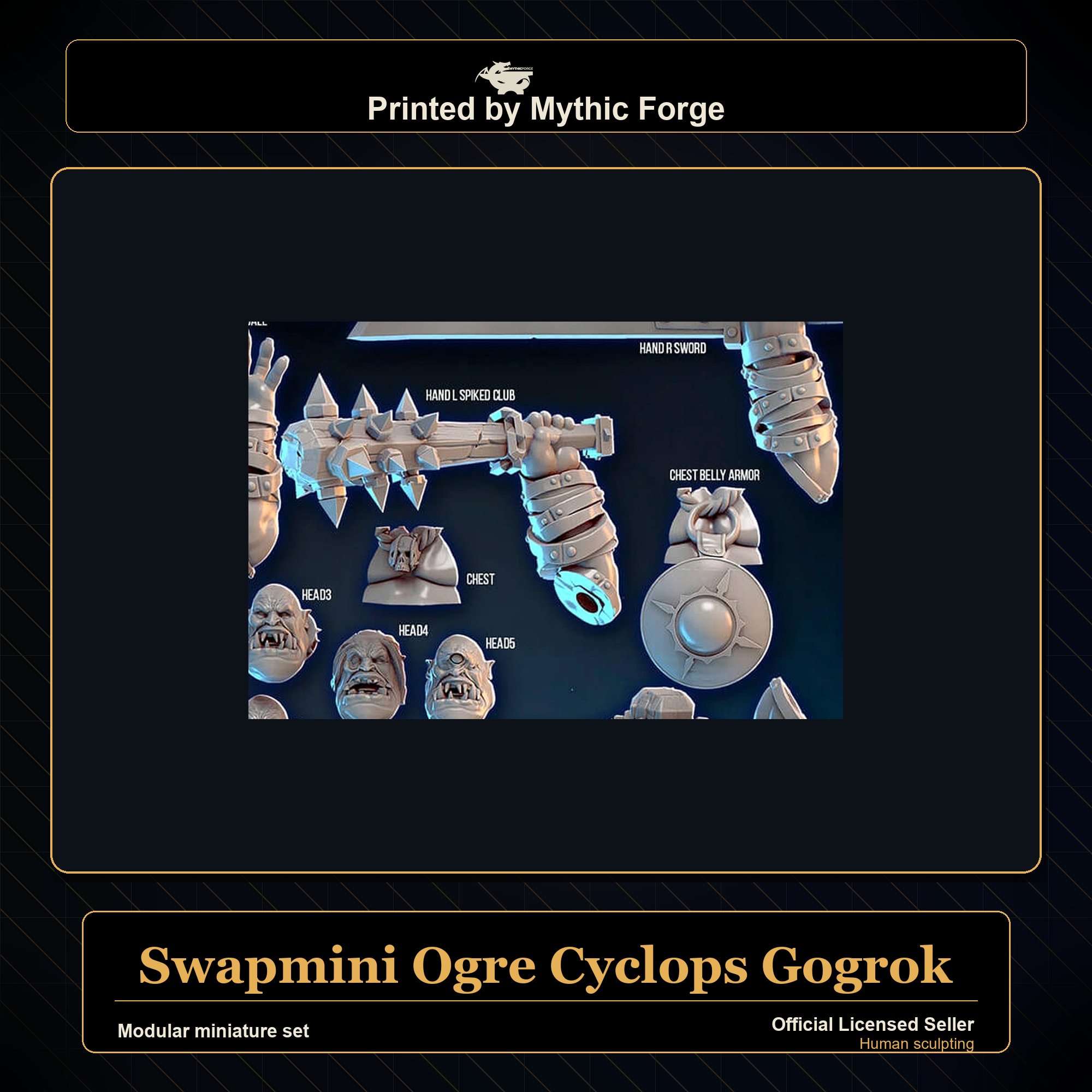 Modular RPG - Swapmini Ogre Cyclops - Gogrok - Bundle modular miniature modular miniature set printed by Mythic Forge