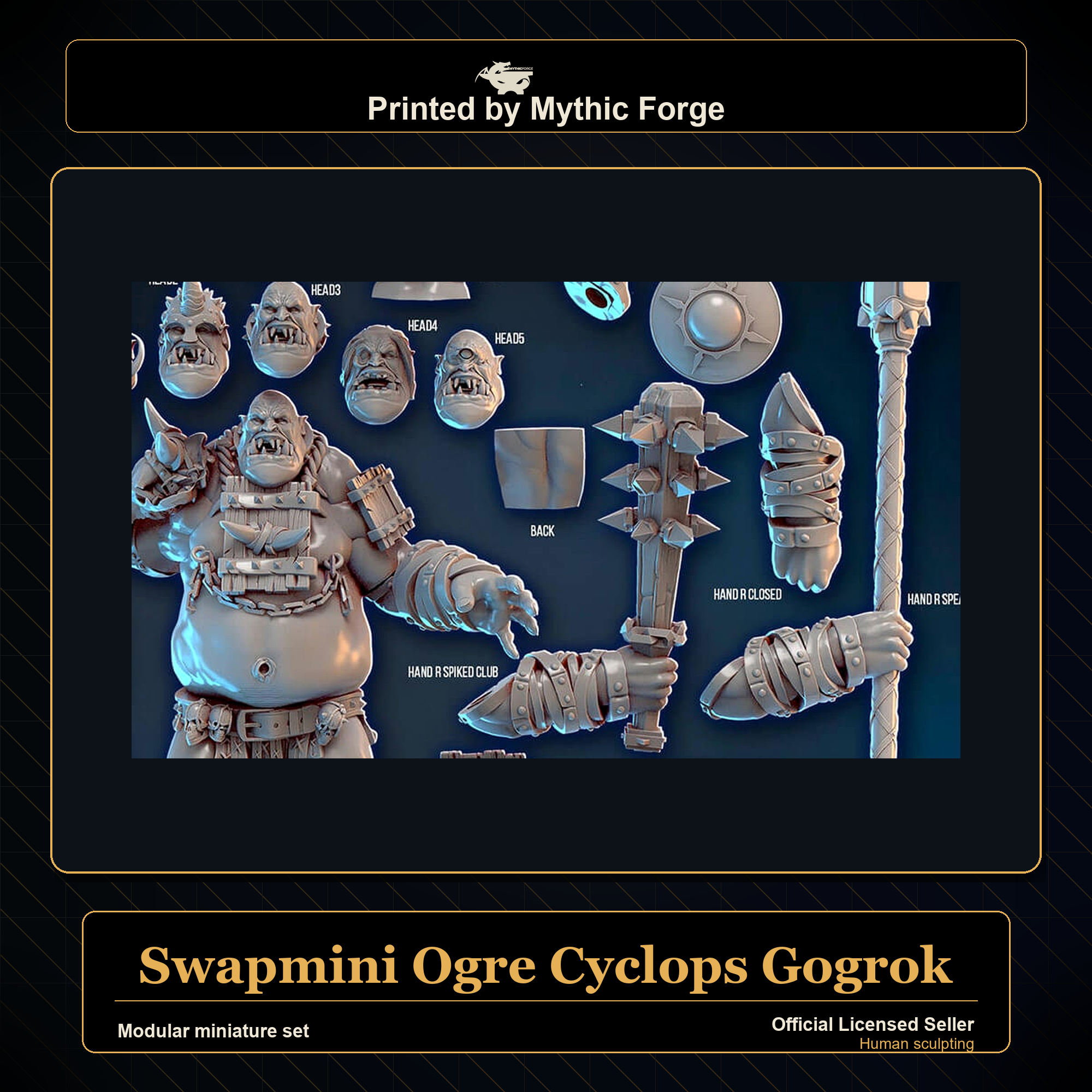 Modular RPG - Swapmini Ogre Cyclops - Gogrok - Bundle modular miniature modular miniature set printed by Mythic Forge