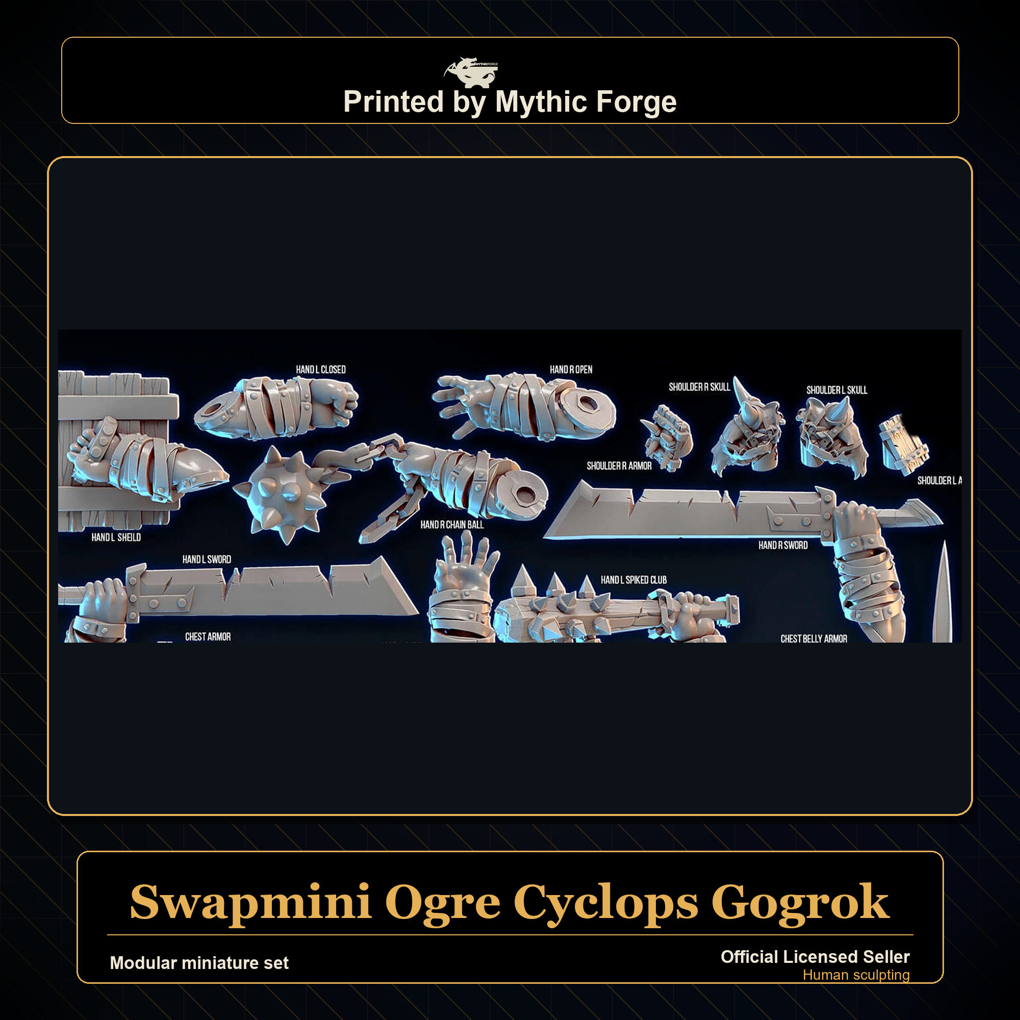 Modular RPG - Swapmini Ogre Cyclops - Gogrok - Bundle modular miniature modular miniature set printed by Mythic Forge