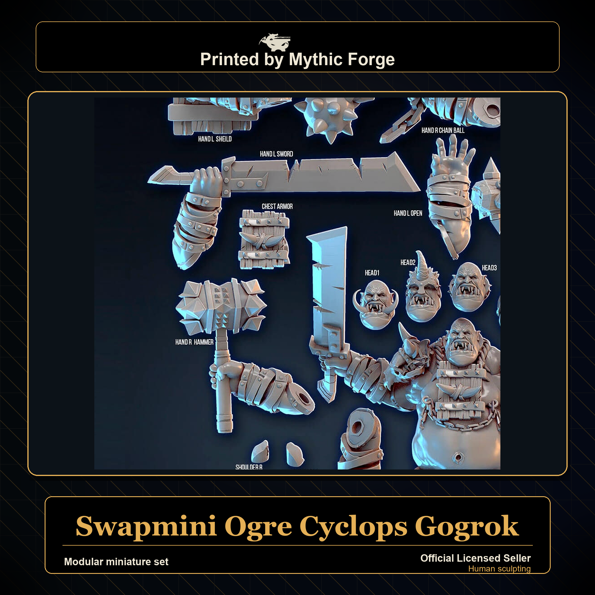 Modular RPG - Swapmini Ogre Cyclops - Gogrok - Bundle modular miniature modular miniature set printed by Mythic Forge