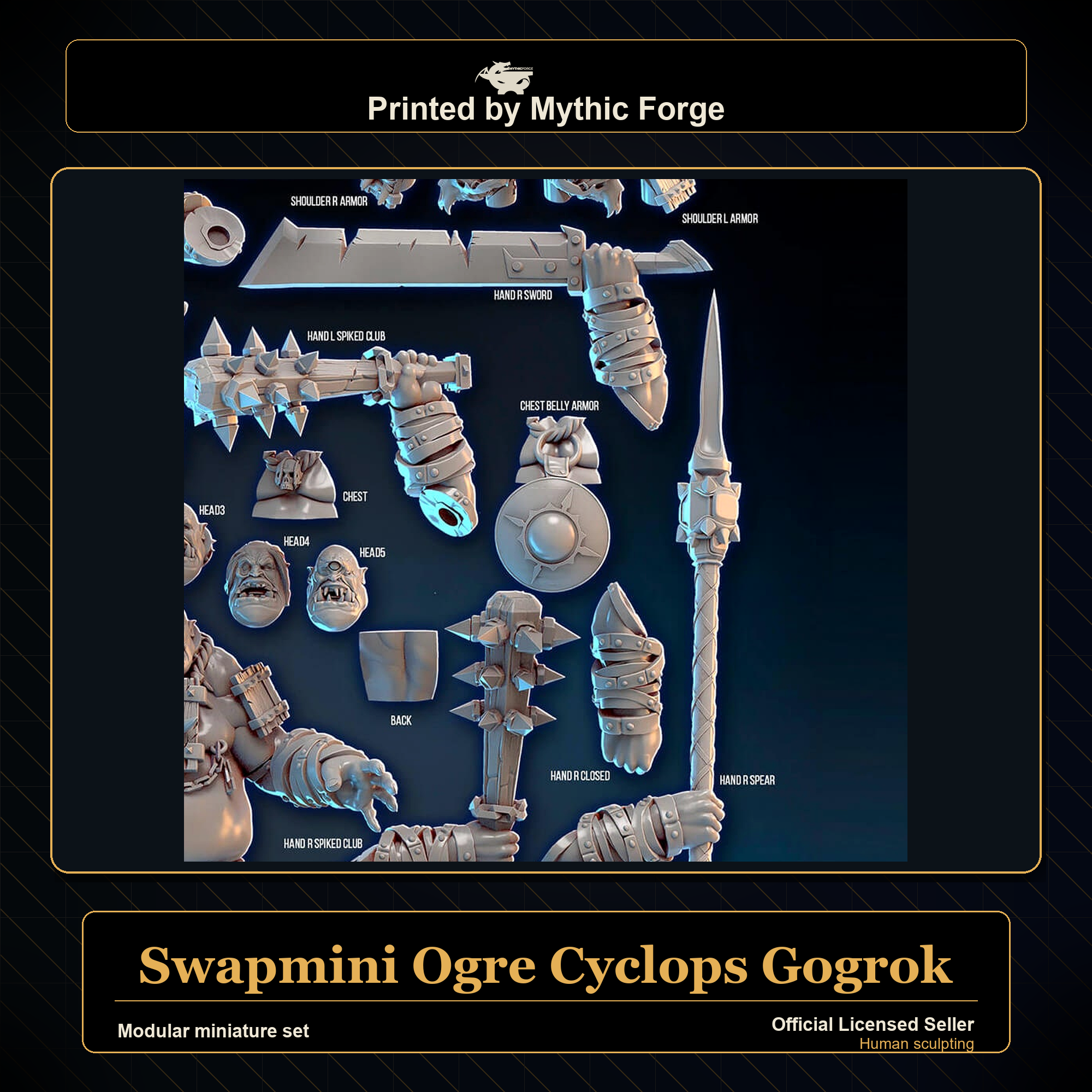 Modular RPG - Swapmini Ogre Cyclops - Gogrok - Bundle modular miniature modular miniature set printed by Mythic Forge