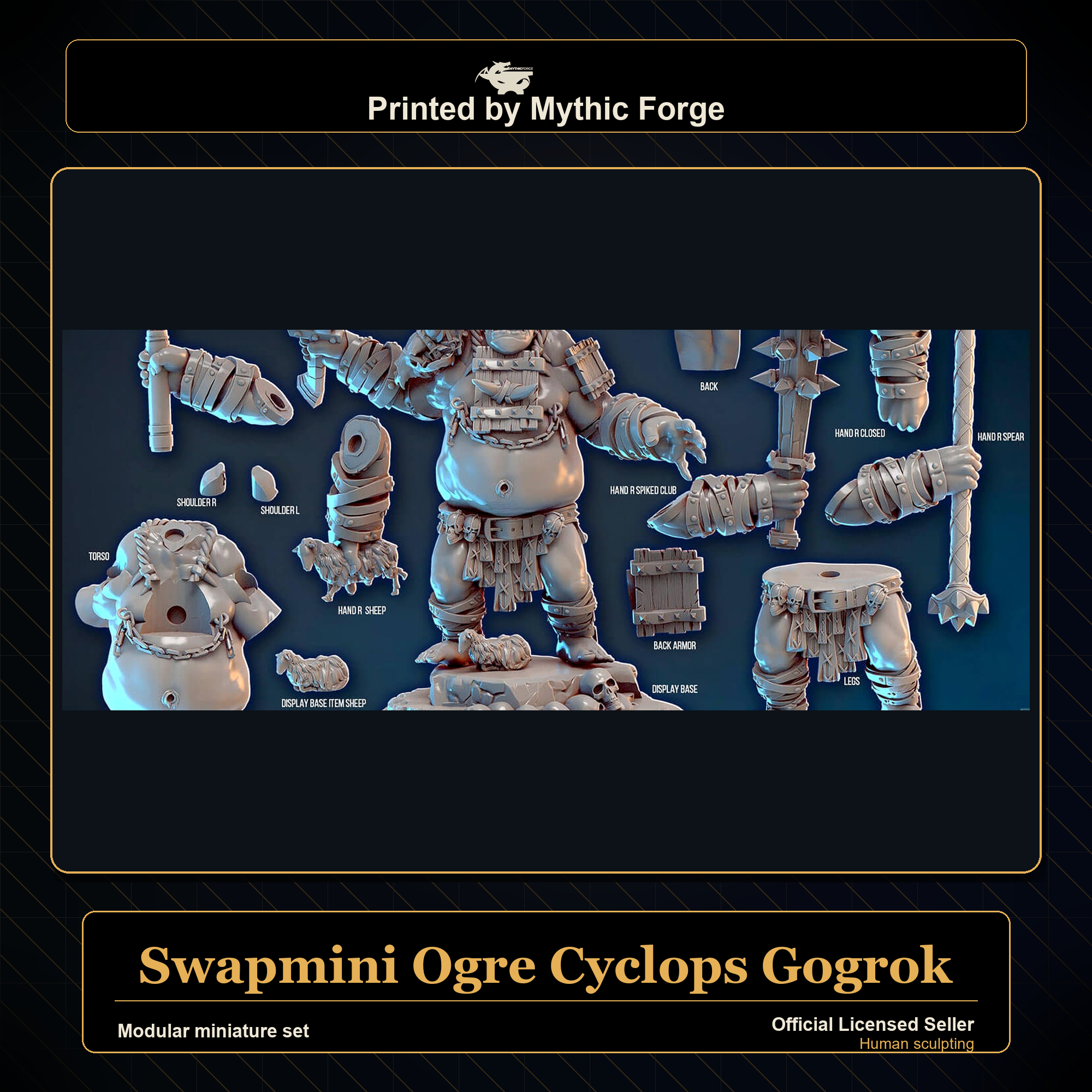 Modular RPG - Swapmini Ogre Cyclops - Gogrok - Bundle modular miniature modular miniature set printed by Mythic Forge