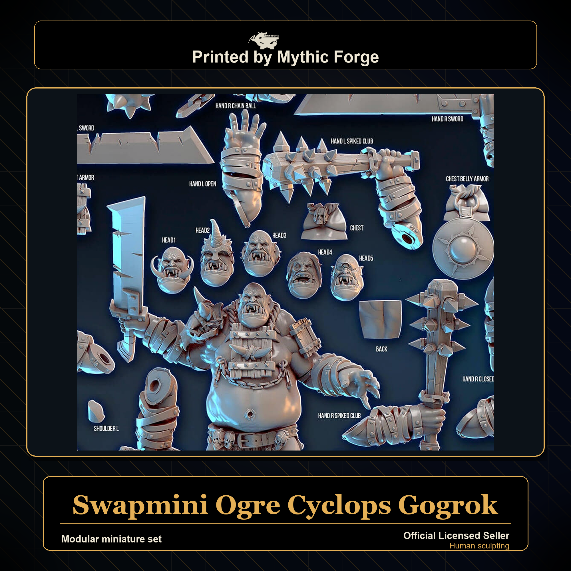 Modular RPG - Swapmini Ogre Cyclops - Gogrok - Bundle modular miniature modular miniature set printed by Mythic Forge