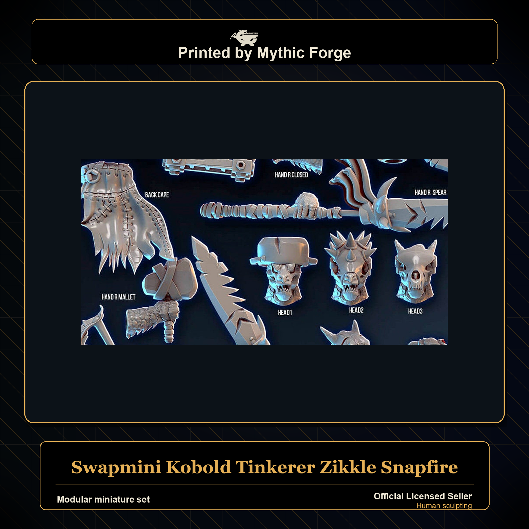 Modular RPG - Swapmini Kobold Tinkerer - Zikkle Snapfire - Bundle modular miniature modular miniature set printed by Mythic Forge
