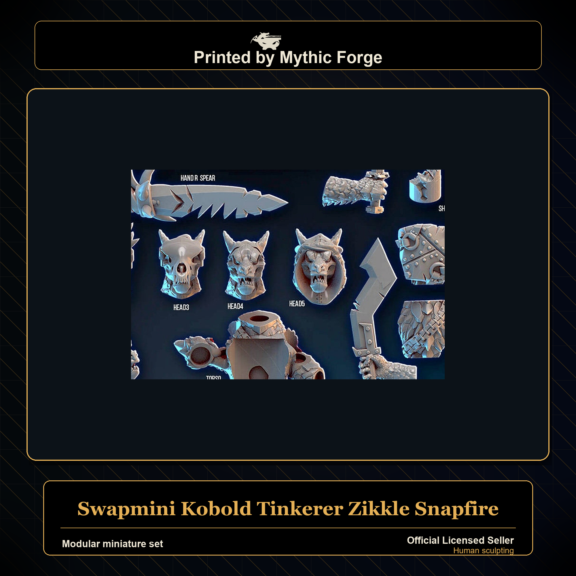 Modular RPG - Swapmini Kobold Tinkerer - Zikkle Snapfire - Bundle modular miniature modular miniature set printed by Mythic Forge