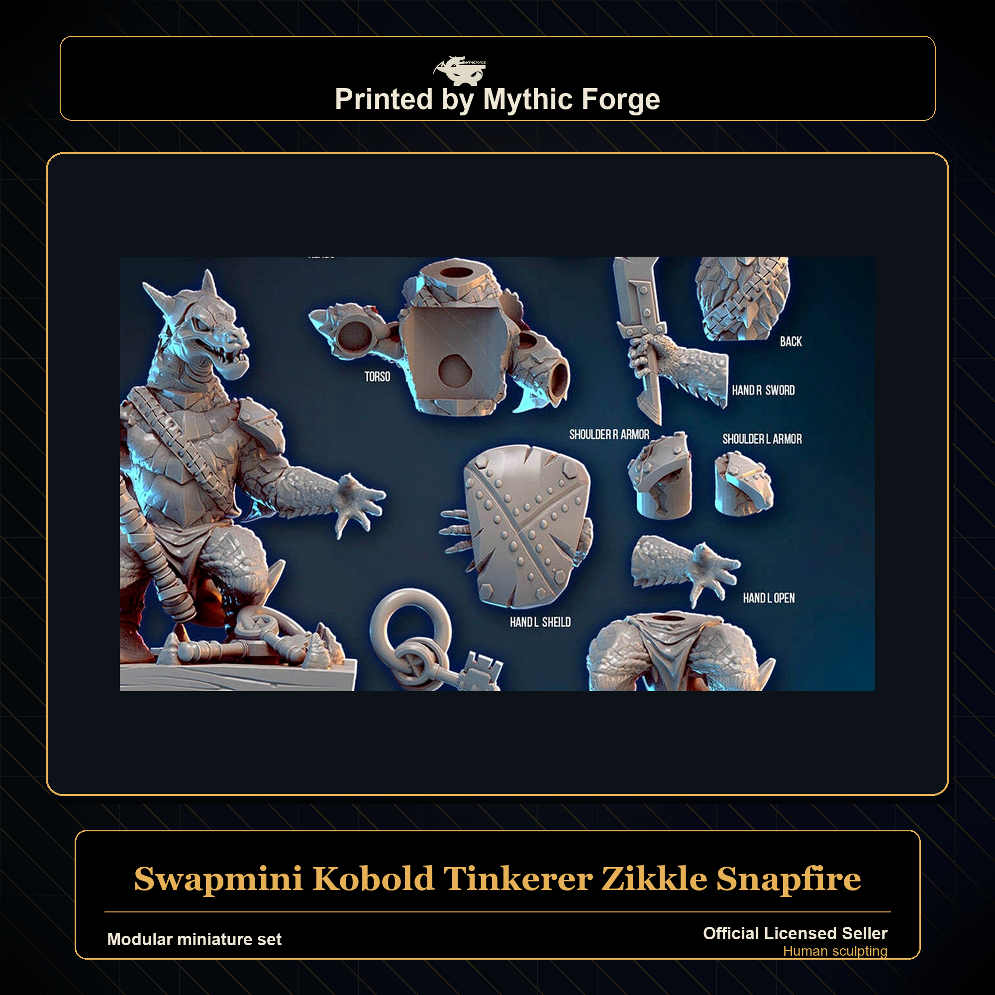 Modular RPG - Swapmini Kobold Tinkerer - Zikkle Snapfire - Bundle modular miniature modular miniature set printed by Mythic Forge