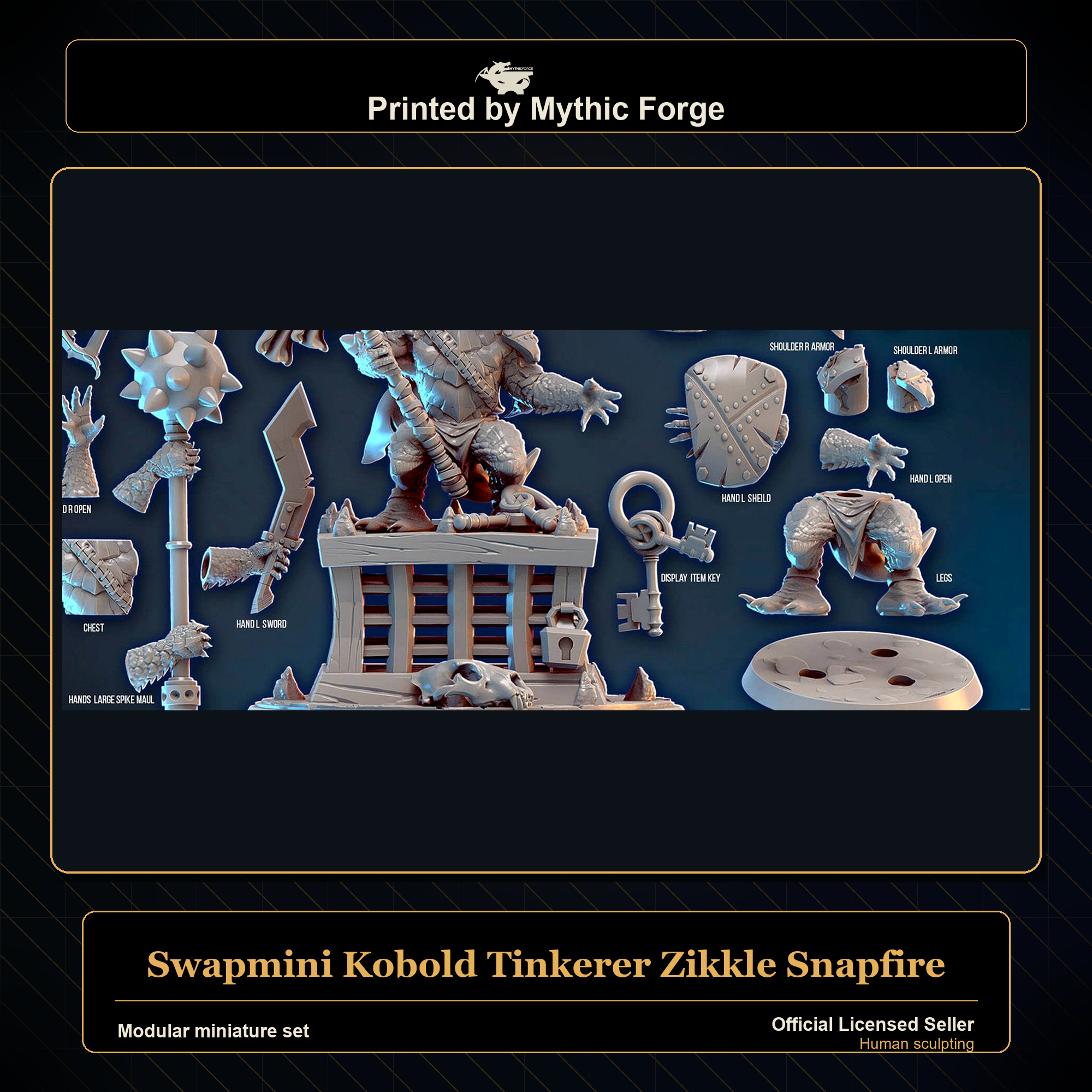 Modular RPG - Swapmini Kobold Tinkerer - Zikkle Snapfire - Bundle modular miniature modular miniature set printed by Mythic Forge