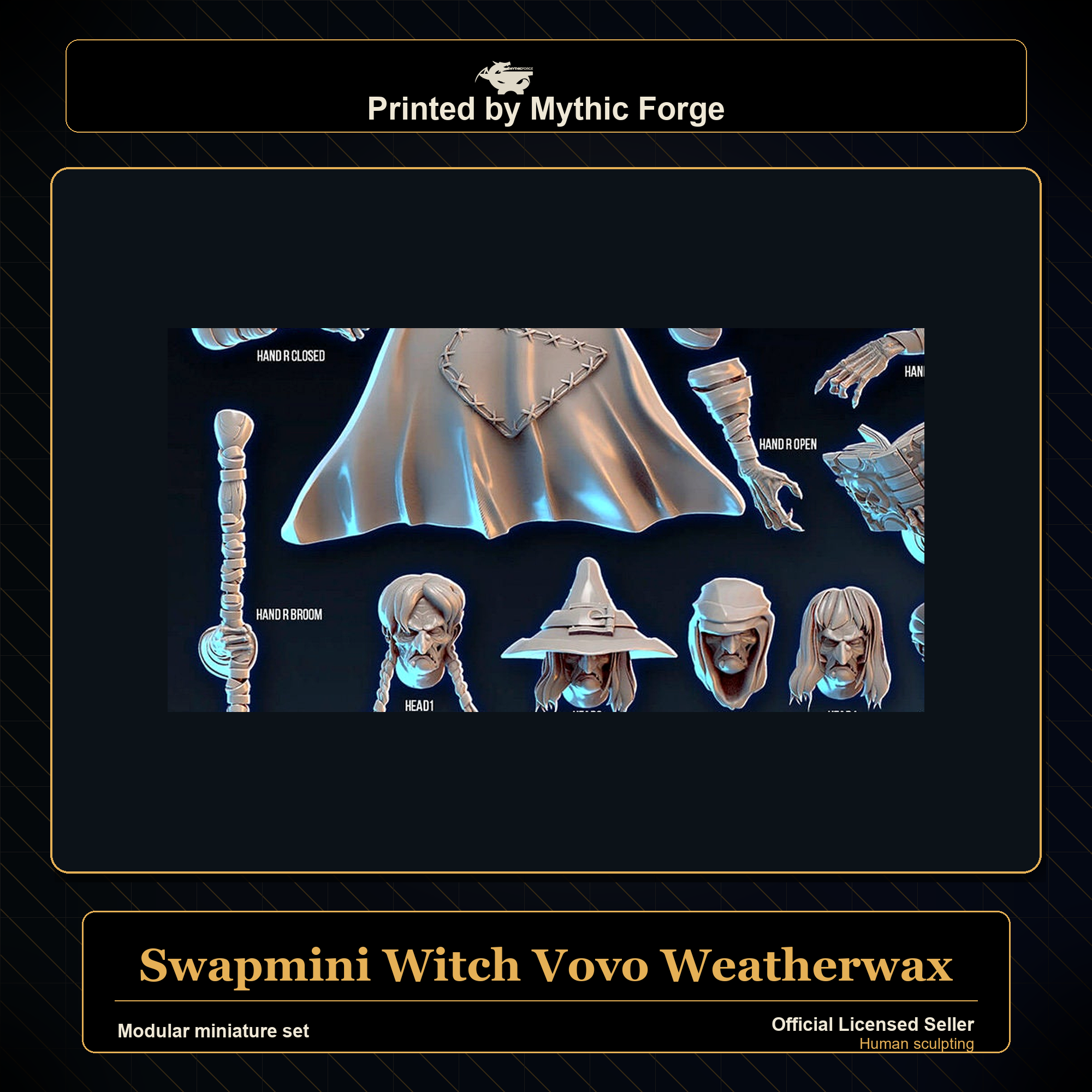Modular RPG - Swapmini Witch - Vovo Weatherwax - Bundle modular miniature modular miniature set printed by Mythic Forge
