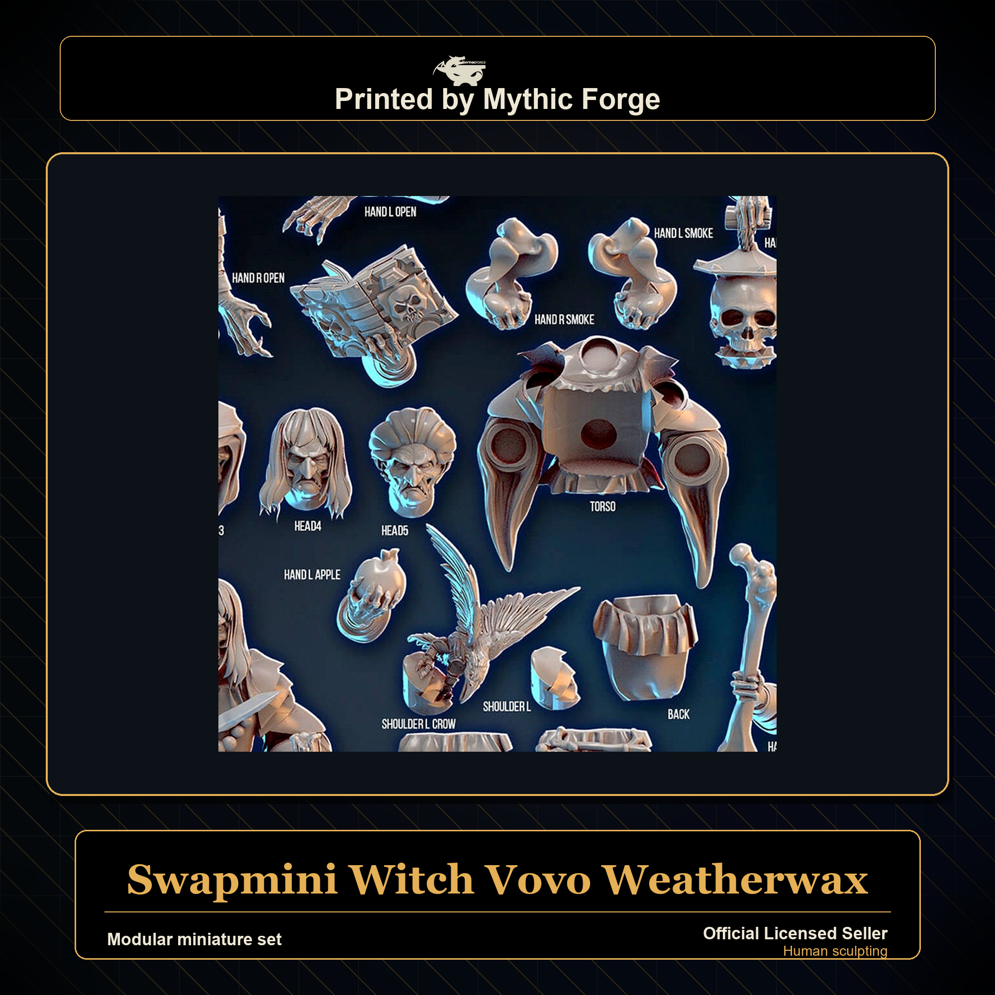 Modular RPG - Swapmini Witch - Vovo Weatherwax - Bundle modular miniature modular miniature set printed by Mythic Forge
