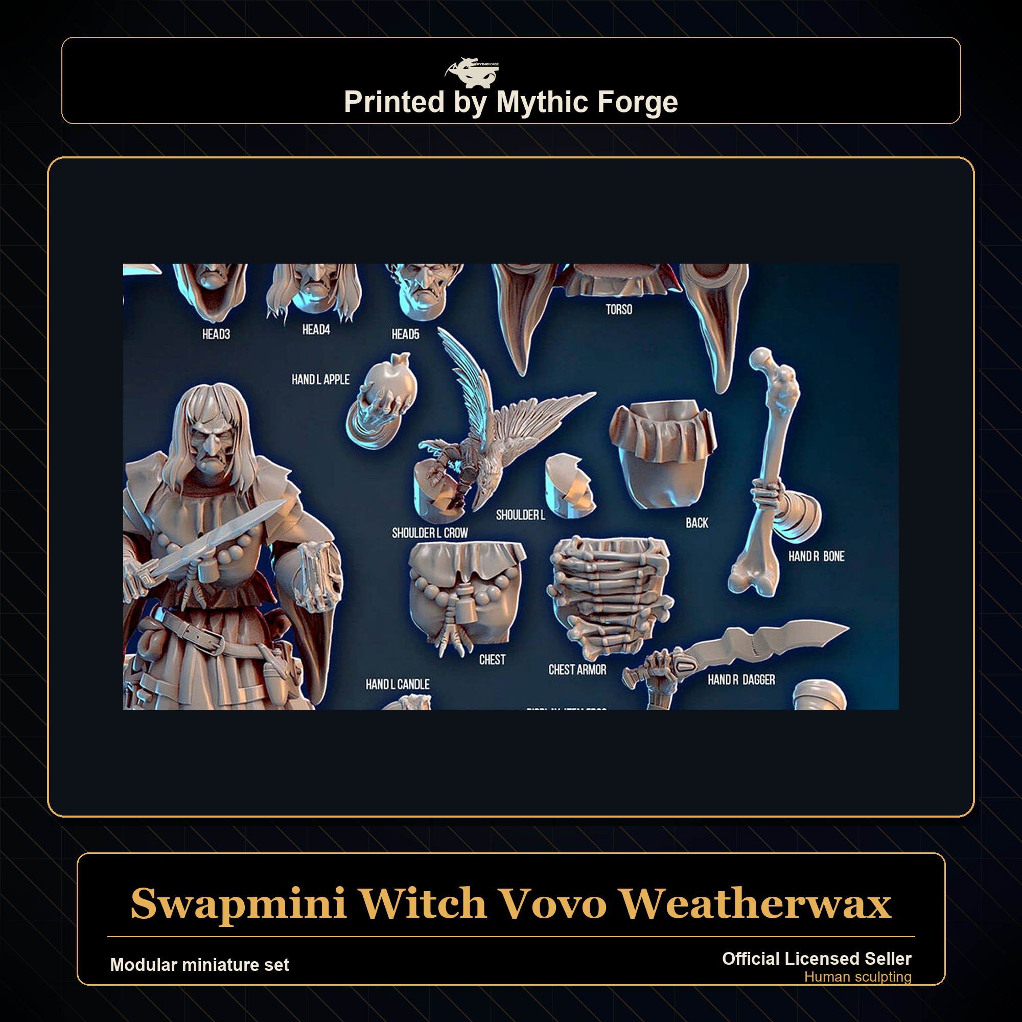 Modular RPG - Swapmini Witch - Vovo Weatherwax - Bundle modular miniature modular miniature set printed by Mythic Forge
