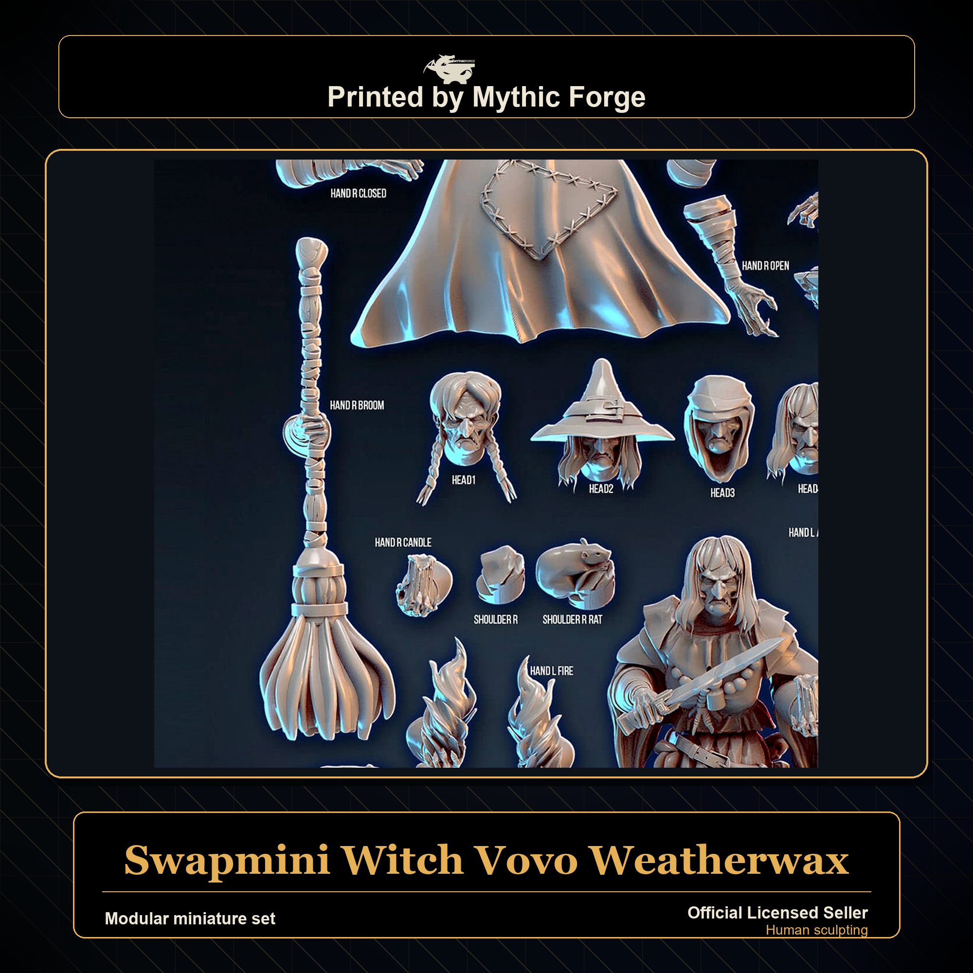 Modular RPG - Swapmini Witch - Vovo Weatherwax - Bundle modular miniature modular miniature set printed by Mythic Forge