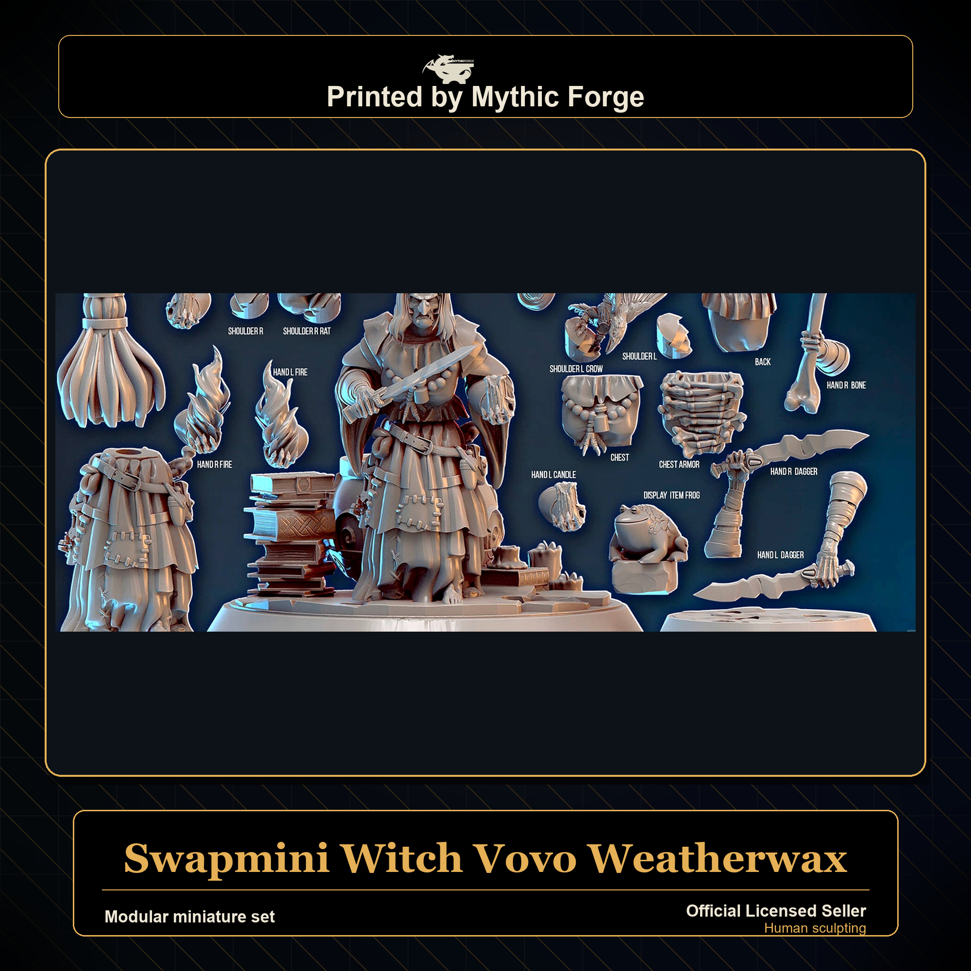Modular RPG - Swapmini Witch - Vovo Weatherwax - Bundle modular miniature modular miniature set printed by Mythic Forge
