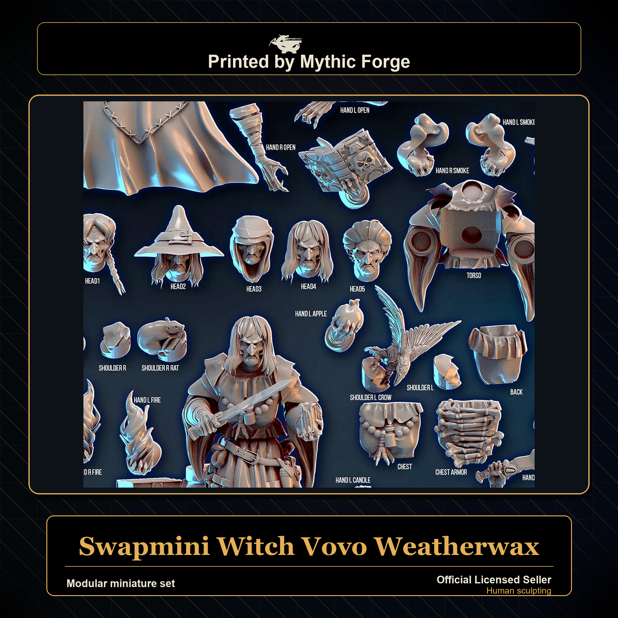 Modular RPG - Swapmini Witch - Vovo Weatherwax - Bundle modular miniature modular miniature set printed by Mythic Forge