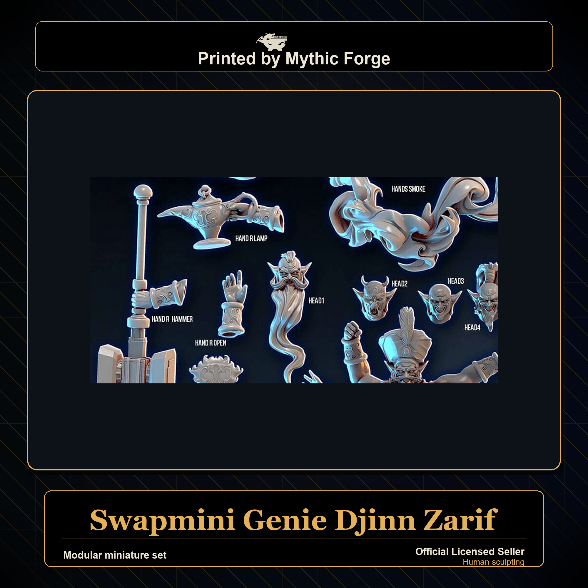 Modular RPG - Swapmini Genie Djinn - Zarif - Bundle modular miniature modular miniature set printed by Mythic Forge